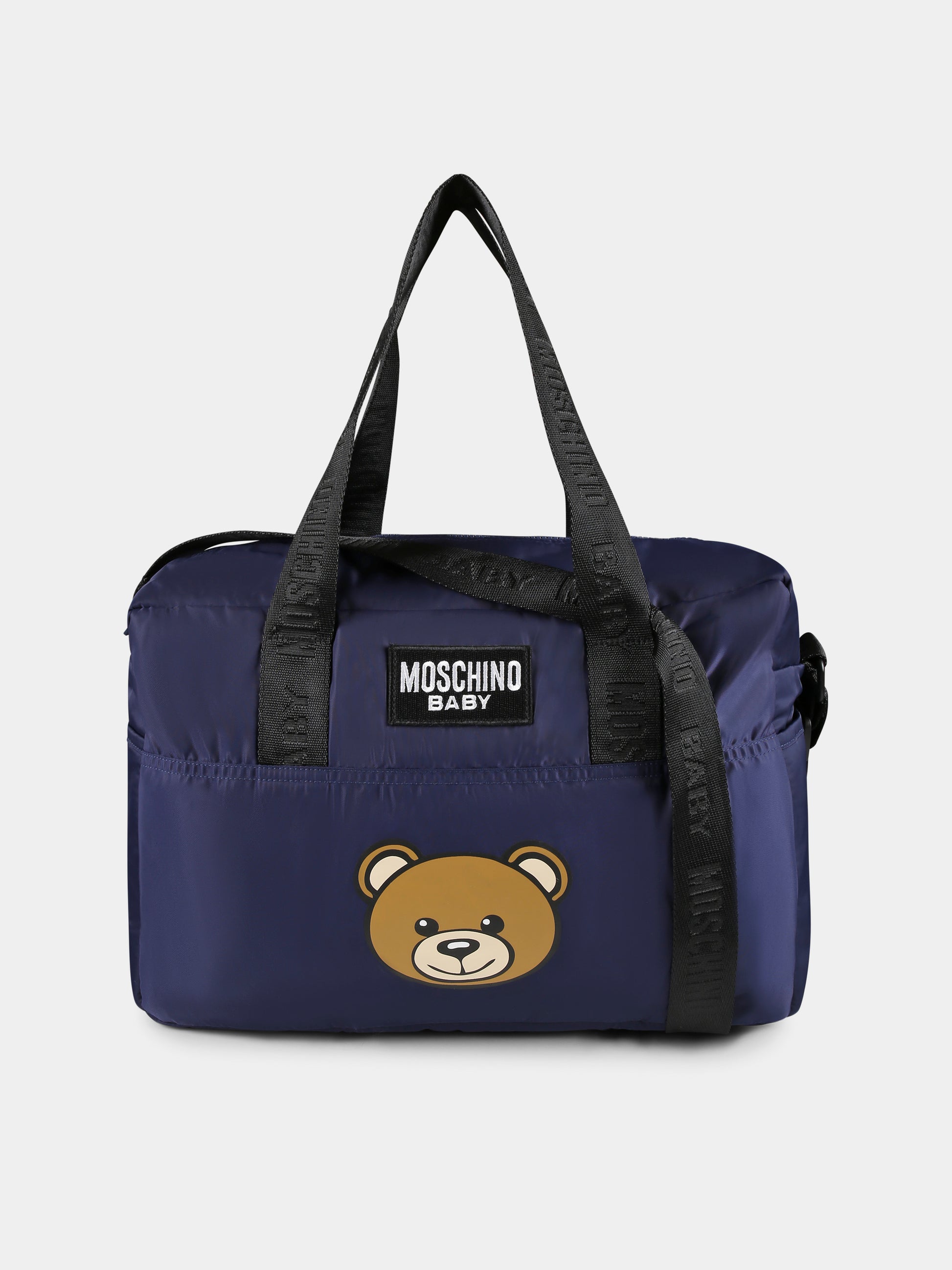 Borsa mamma blu per neonato con Teddy Bear,Moschino Kids,MUX05C L3A89 40016
