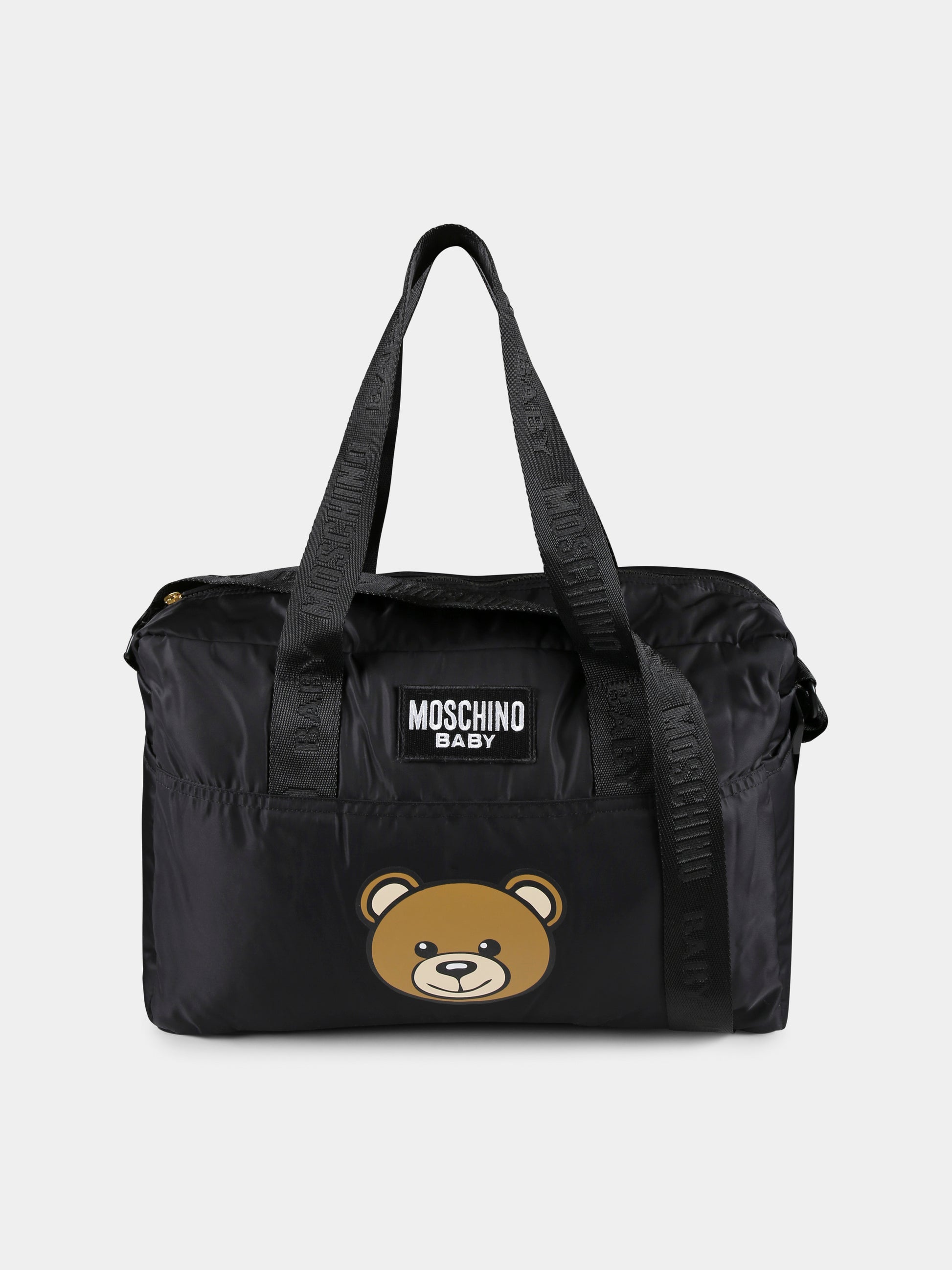 Borsa mamma nera per neonati con Teddy Bear,Moschino Kids,MUX05C L3A89 60100