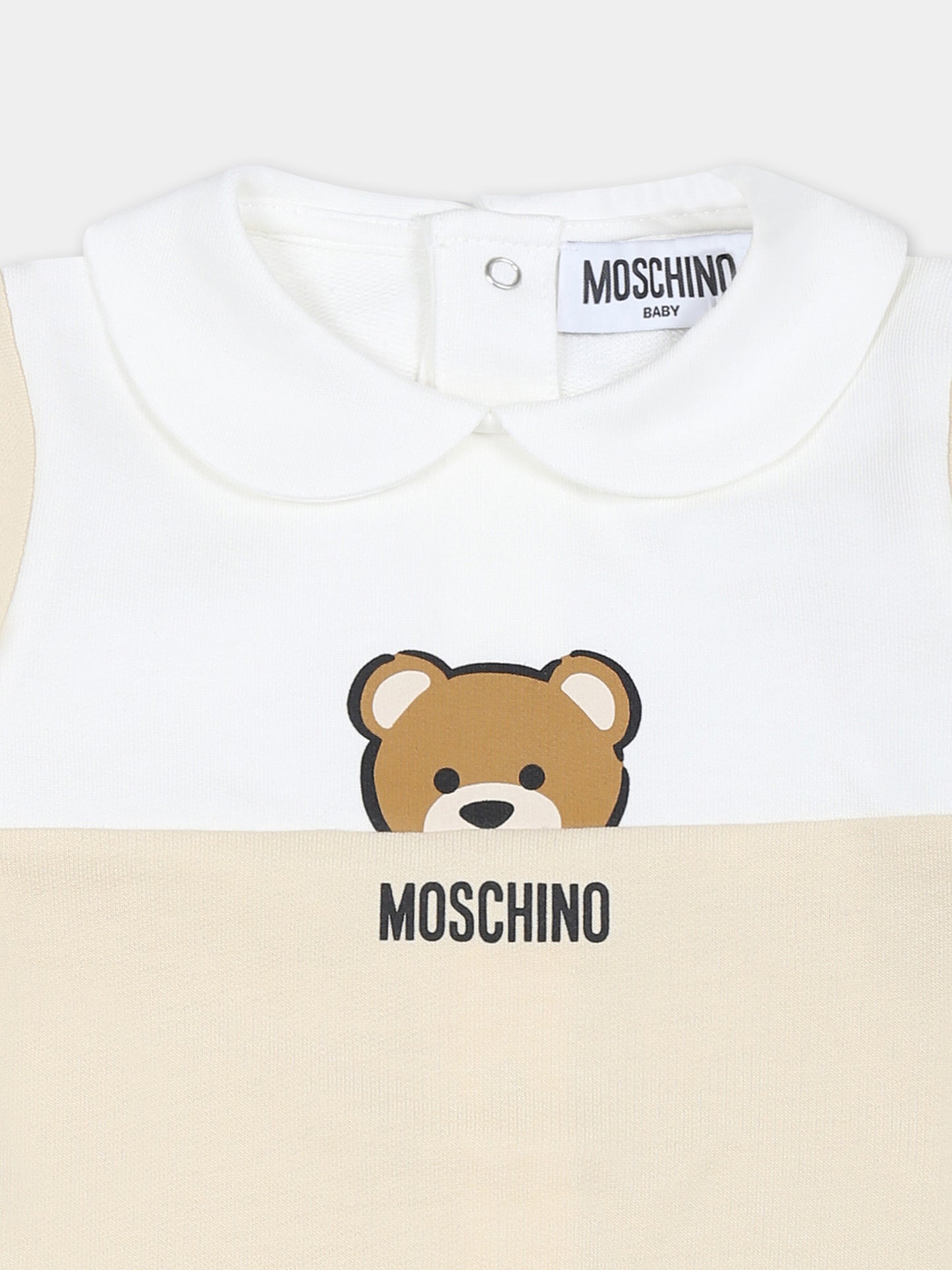 Tutina beige per neonati con Teddy Bear,Moschino Kids,MUY07F LCA51 20404