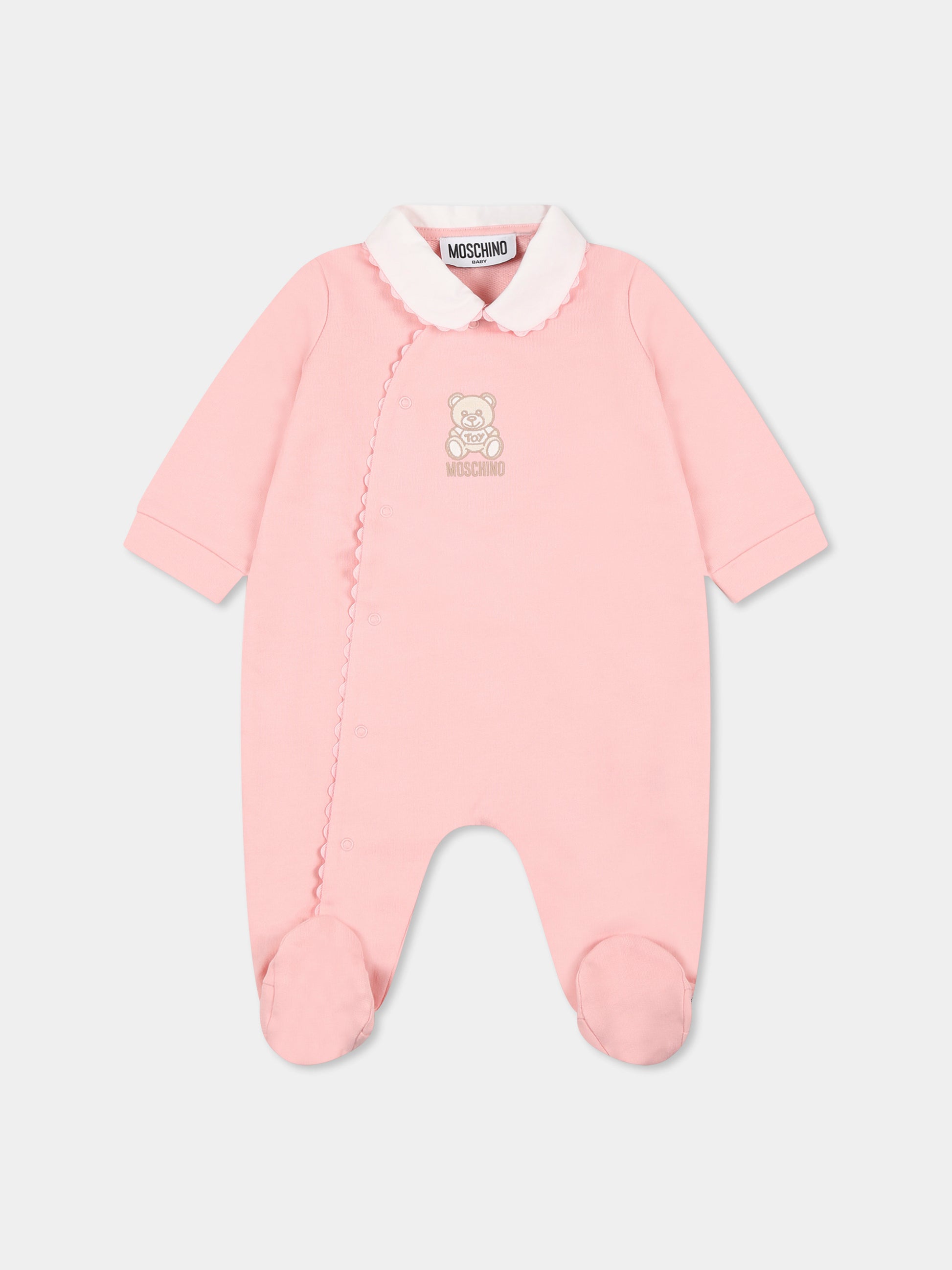 Tutina rosa per neonata con Teddy Bear,Moschino Kids,MUY07L LCA19 50209