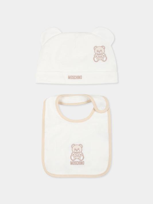 Set avorio per neonati con Teddy Bear beige,Moschino Kids,MUY07M LAA23 10063