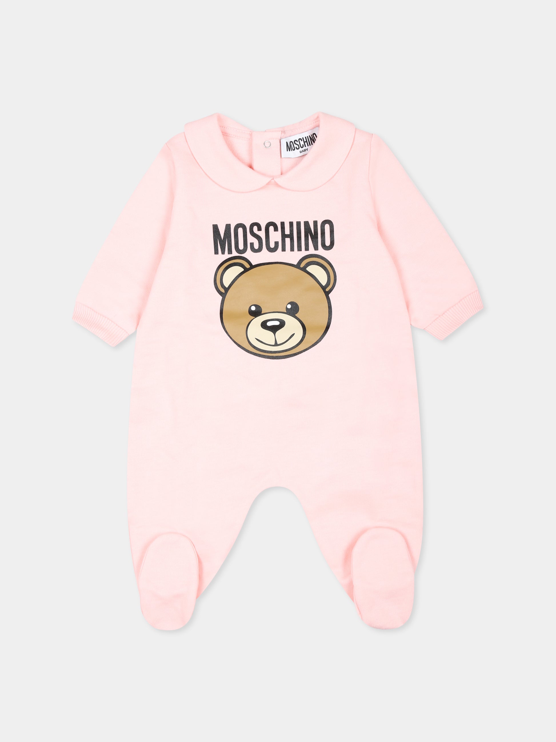 Set tutina rosa per neonata con Teddy Bear,Moschino Kids,MUY085 LCA19 50209