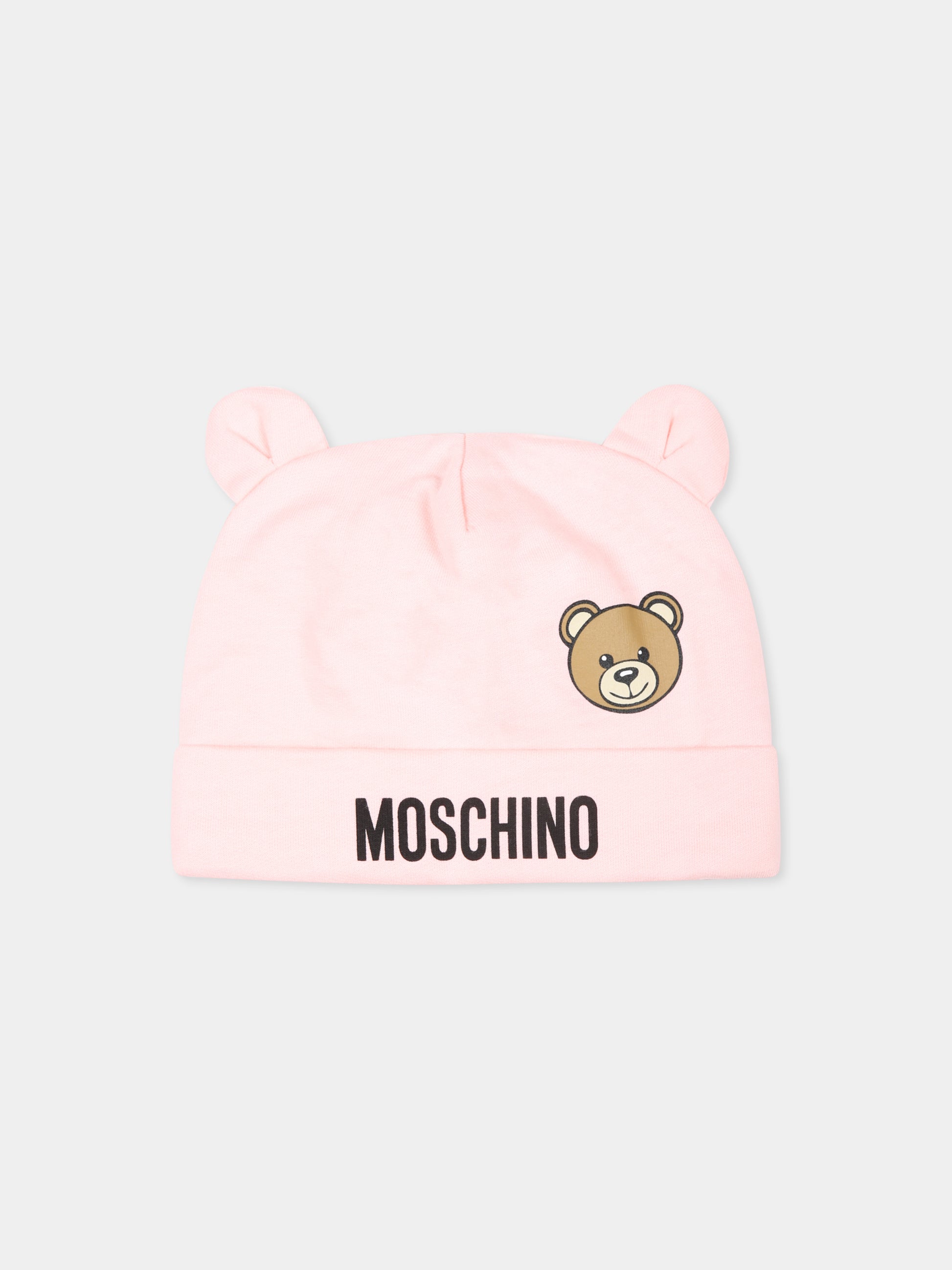 Set tutina rosa per neonata con Teddy Bear,Moschino Kids,MUY085 LCA19 50209