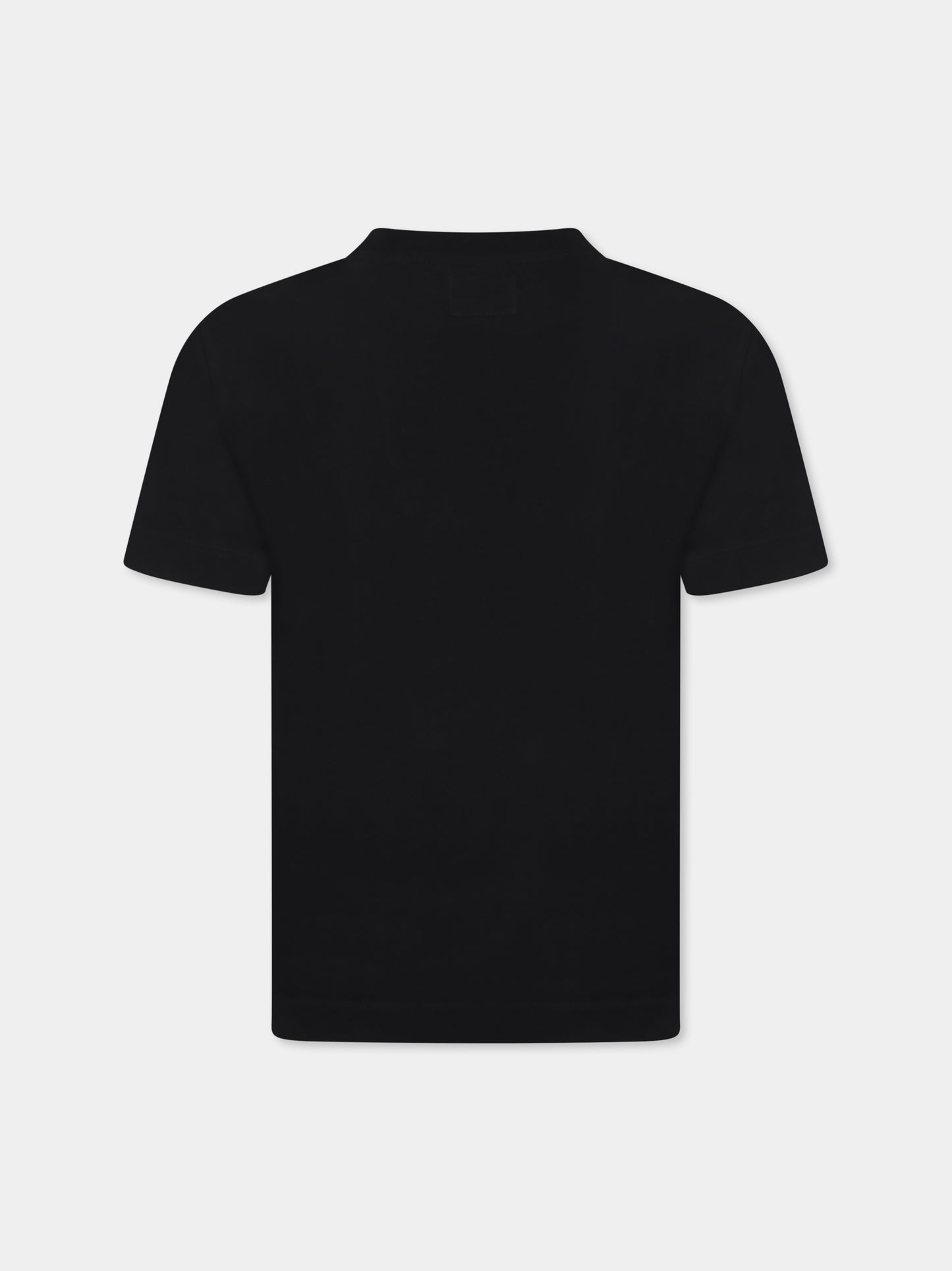 T-shirt nera per bambino con logo,C. P. Company,C6M008 LAA17 60100