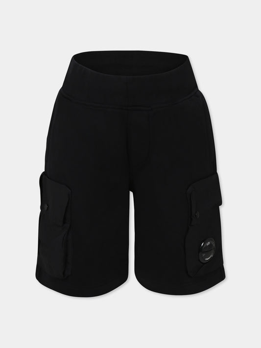 Shorts neri per bambino,C. P. Company,CUQ00E LCA69 60100