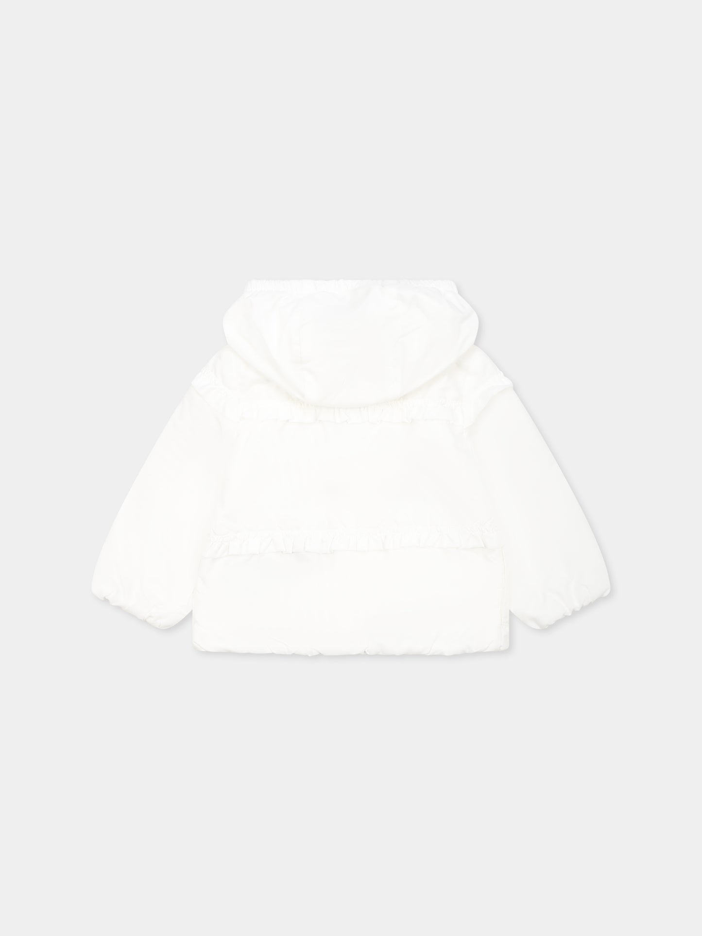 Giacca a vento Hiti bianca per neonata con logo,Moncler Kids,K1951 1A00042 53A5E 032