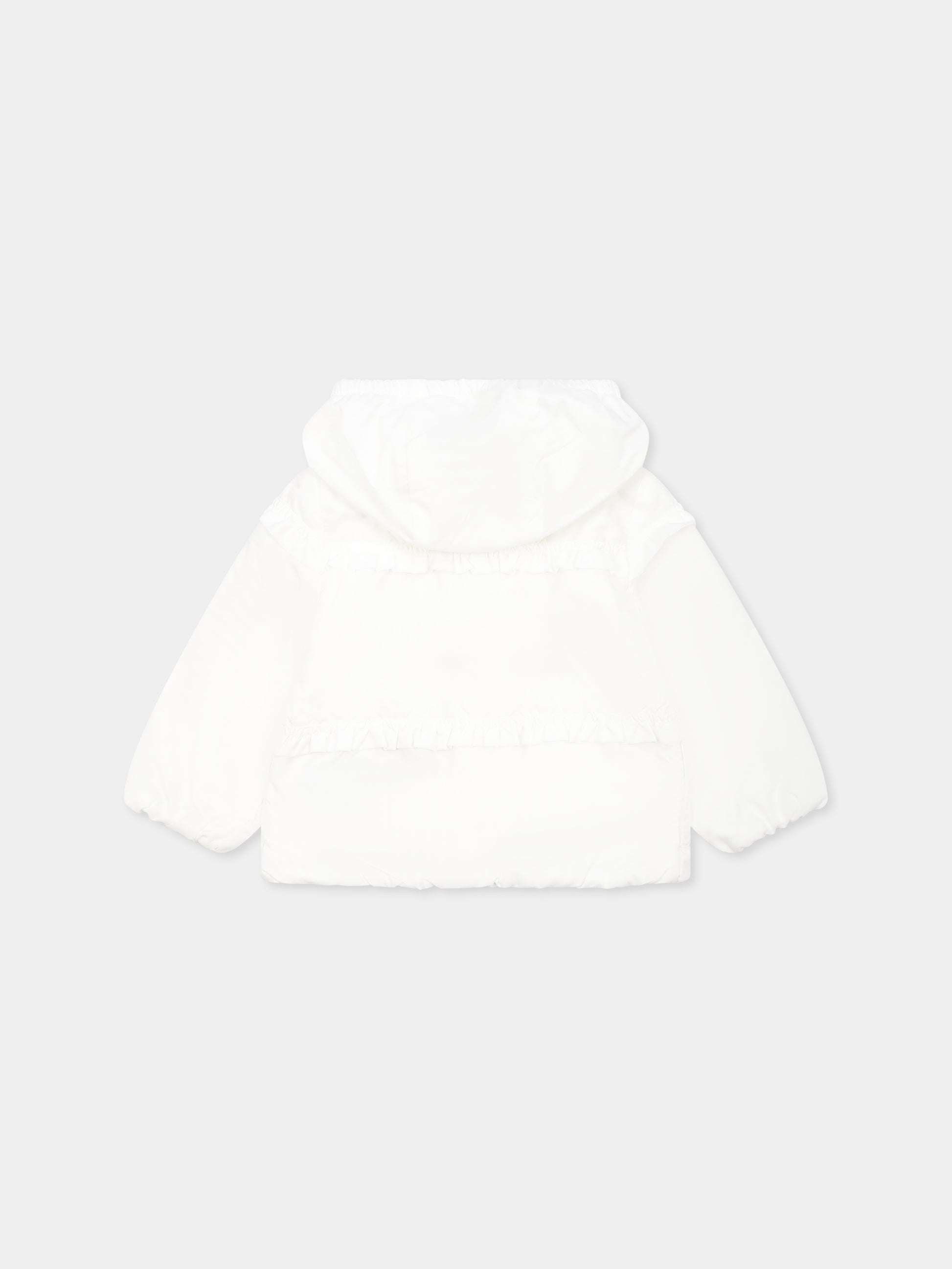 Giacca a vento Hiti bianca per neonata con logo,Moncler Kids,K1951 1A00042 53A5E 032