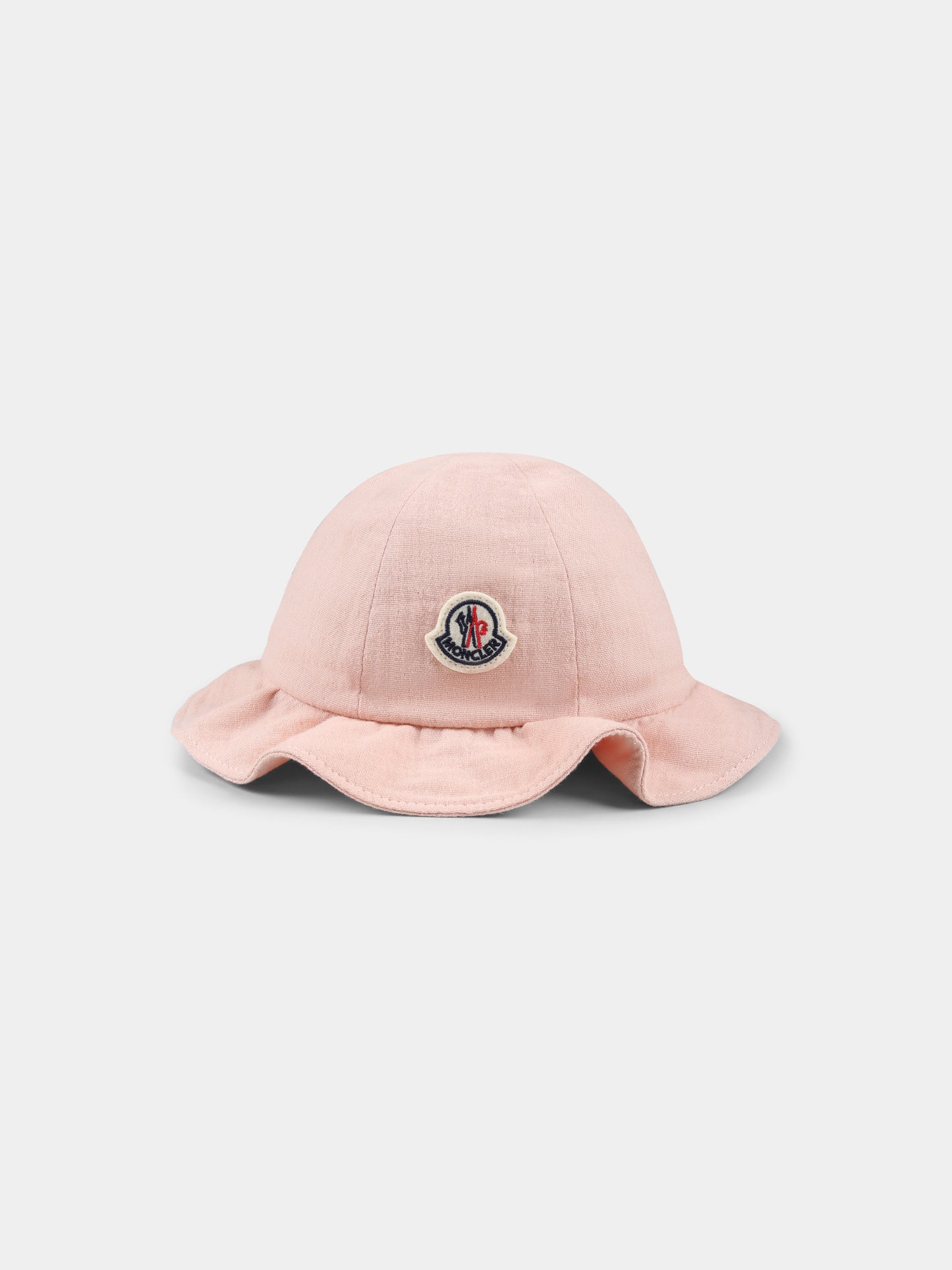 Cloche rosa per neonata con logo,Moncler Kids,K1951 3B00009 598AX 51V