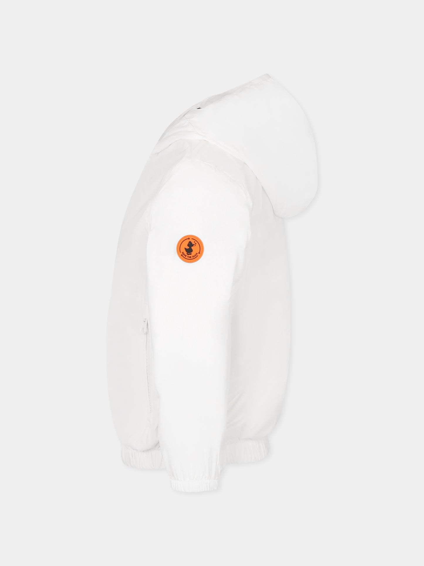 Giacca a vento Vinton bianca per bambini con logo,Save The Duck Kids,J30067X GIGO20 00000