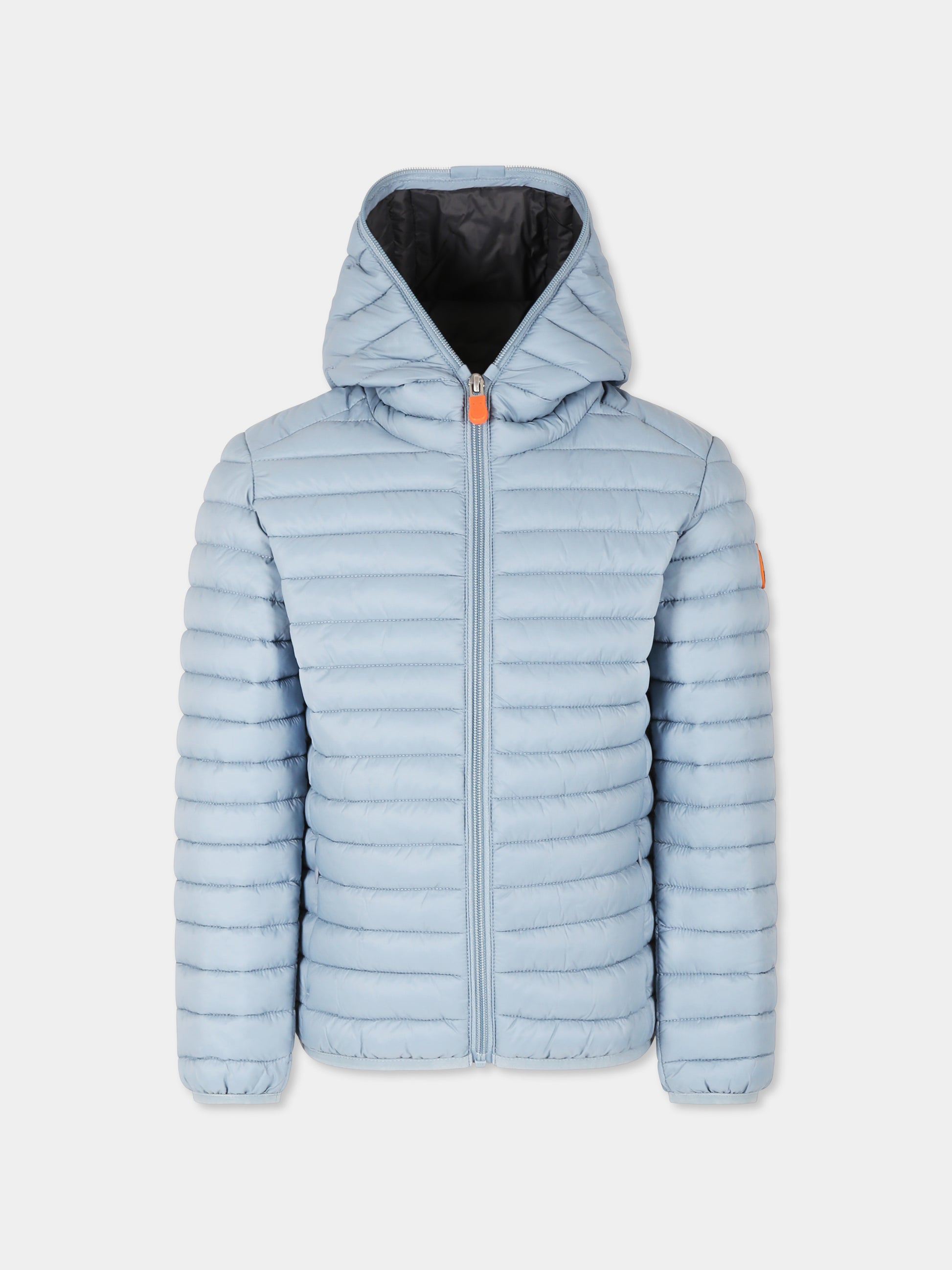 Piumino Huey grigio per bambino con logo,Save The Duck Kids,J30650B GIGA20 10039