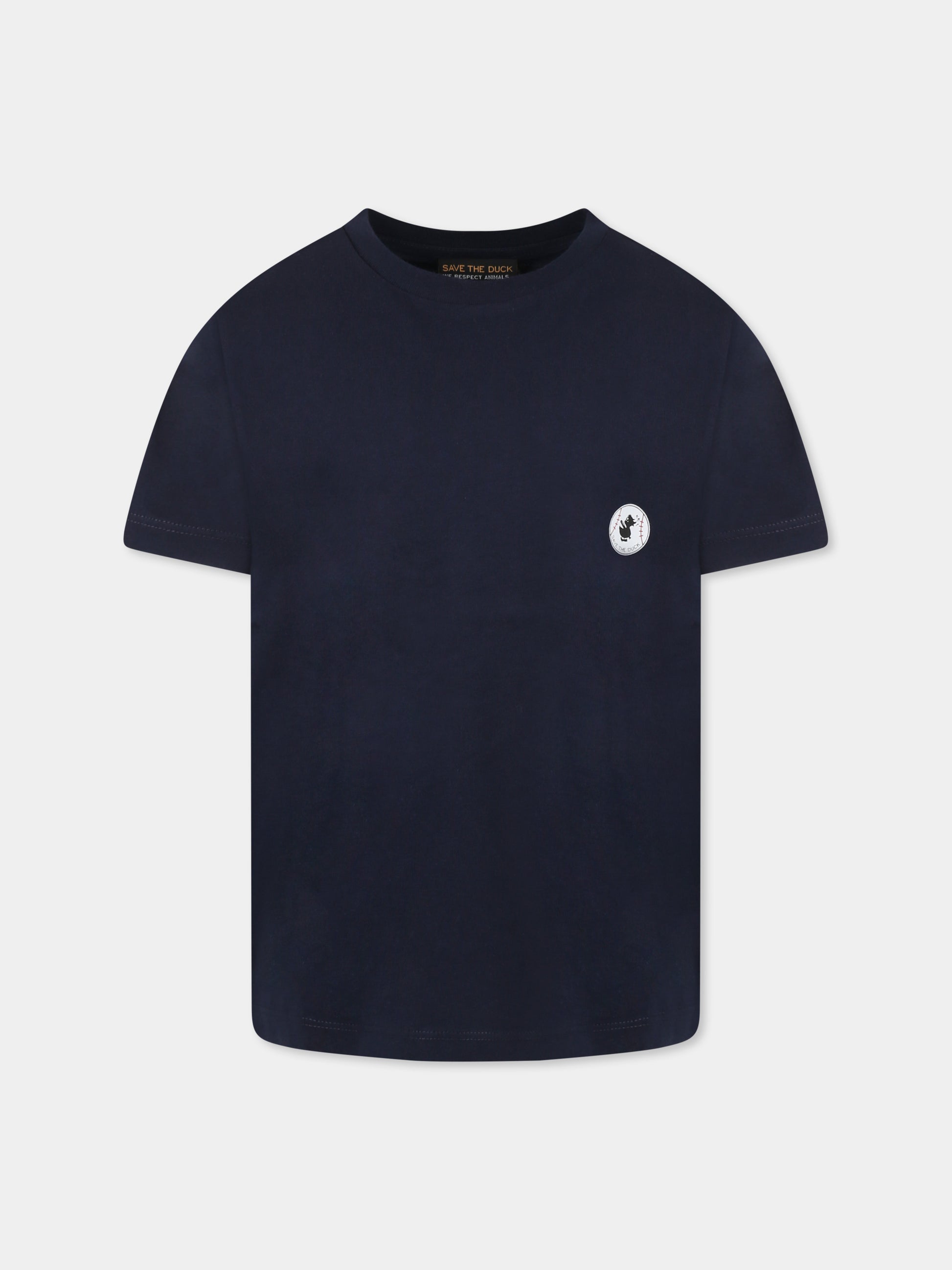 T-shirt blu navy per bambino con logo,Save The Duck Kids,JT1732X BESY20 90000