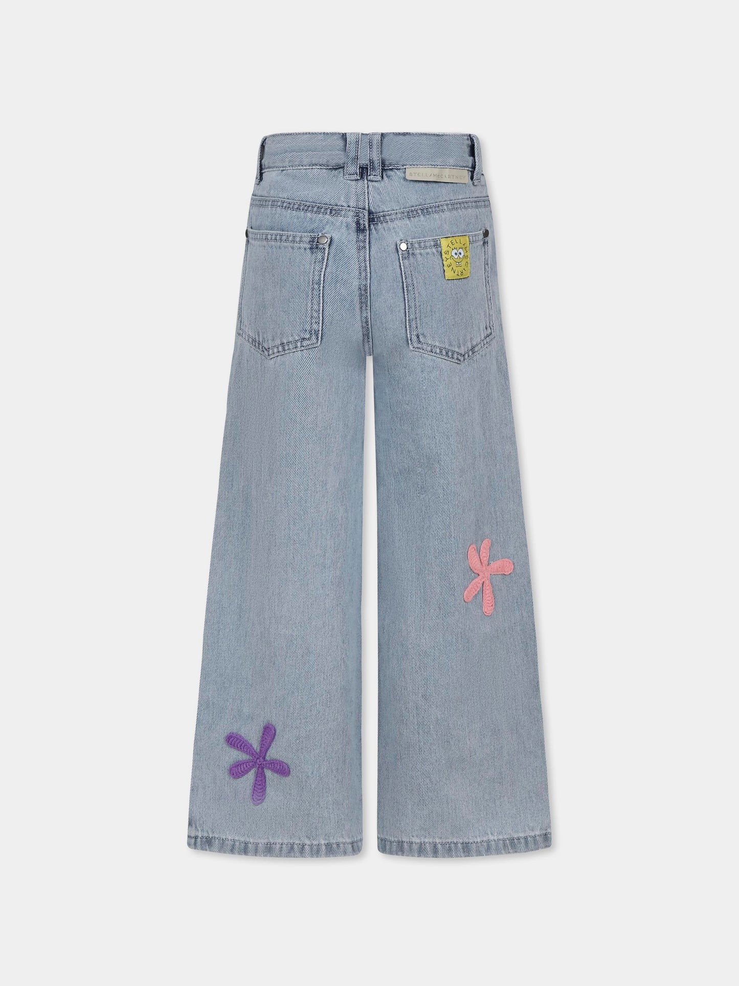 Jeans denim per bambina con SpongeBob,Stella Mccartney Kids,TW6F10 Z0746 600