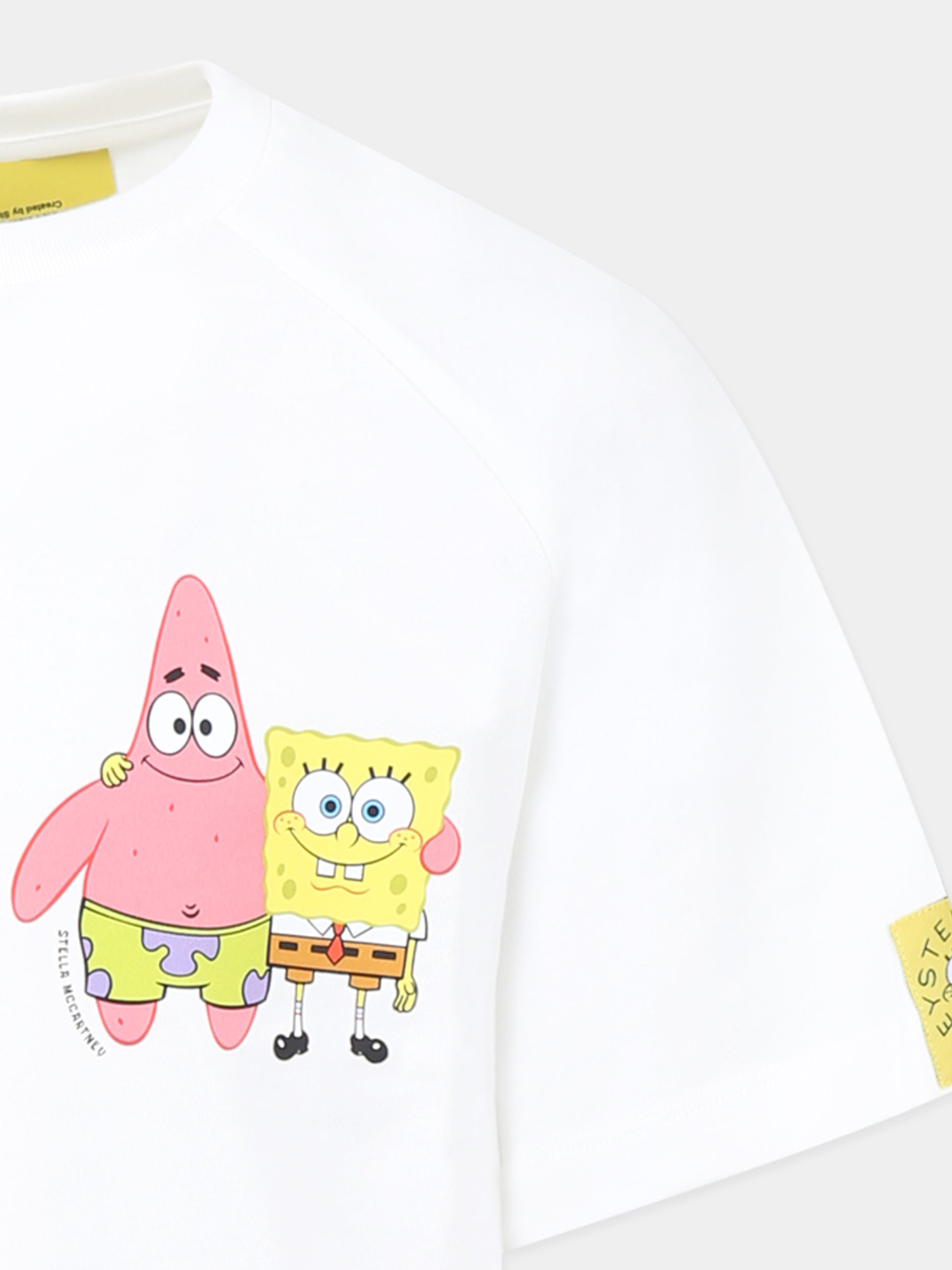 T-shirt bianca per bambino con SpongeBob,Stella Mccartney Kids,TW8D61 Z0434 101