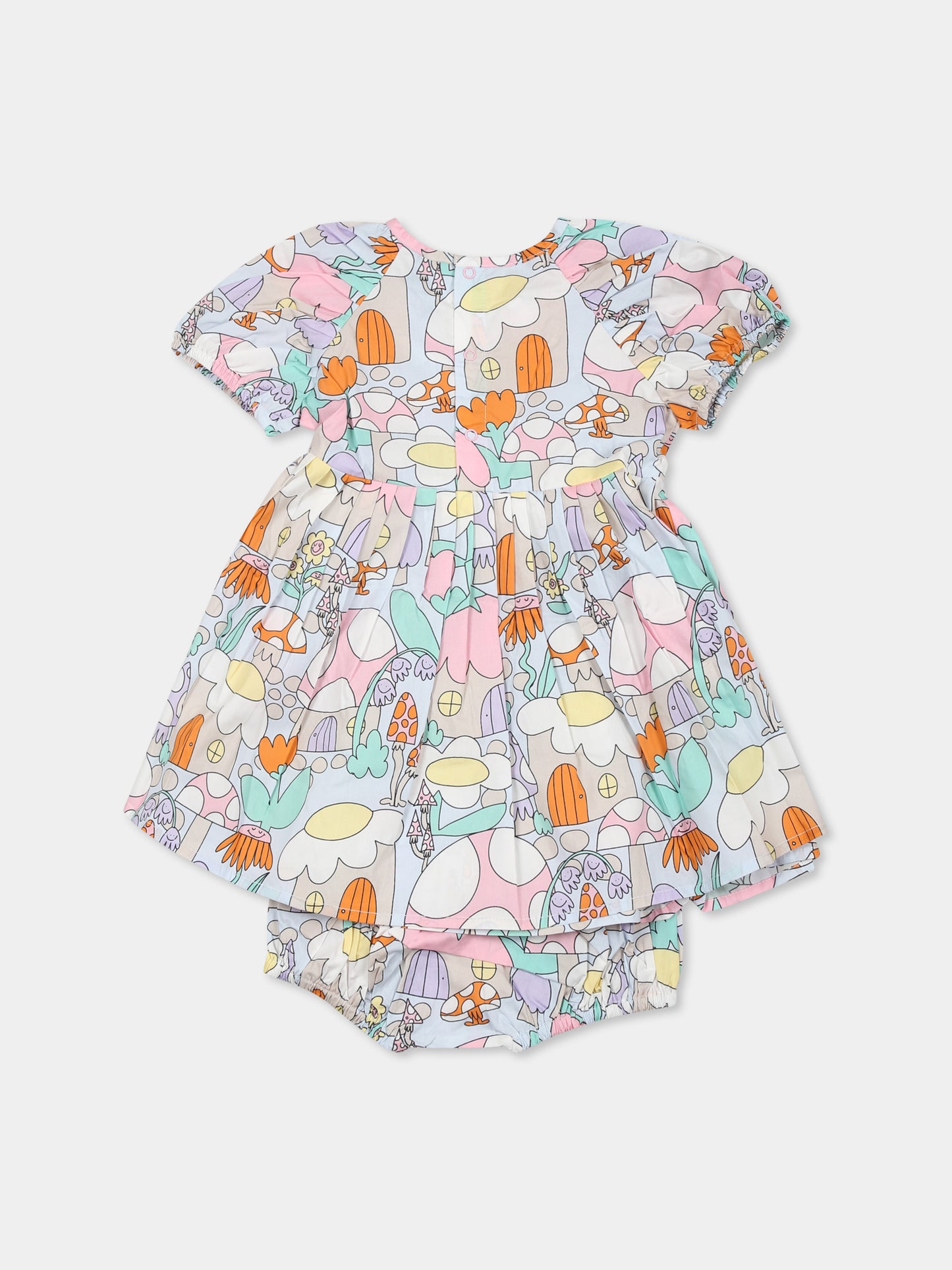 Vestito celeste per neonata con fiori,Stella Mccartney Kids,TW1041 Z2783 652MC