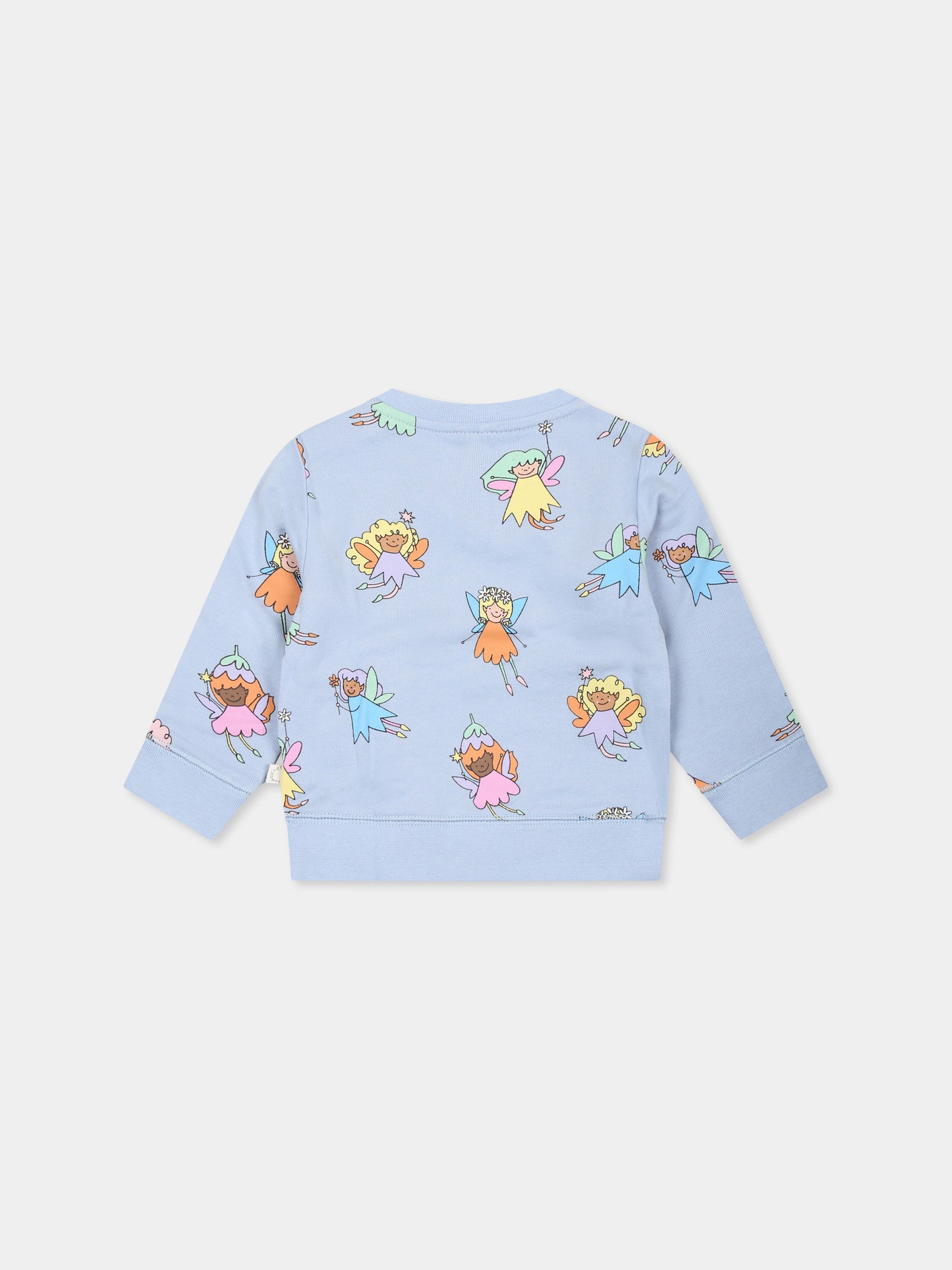 Felpa celeste per neonata con fate all over,Stella Mccartney Kids,TW4010 Z2724 652MC