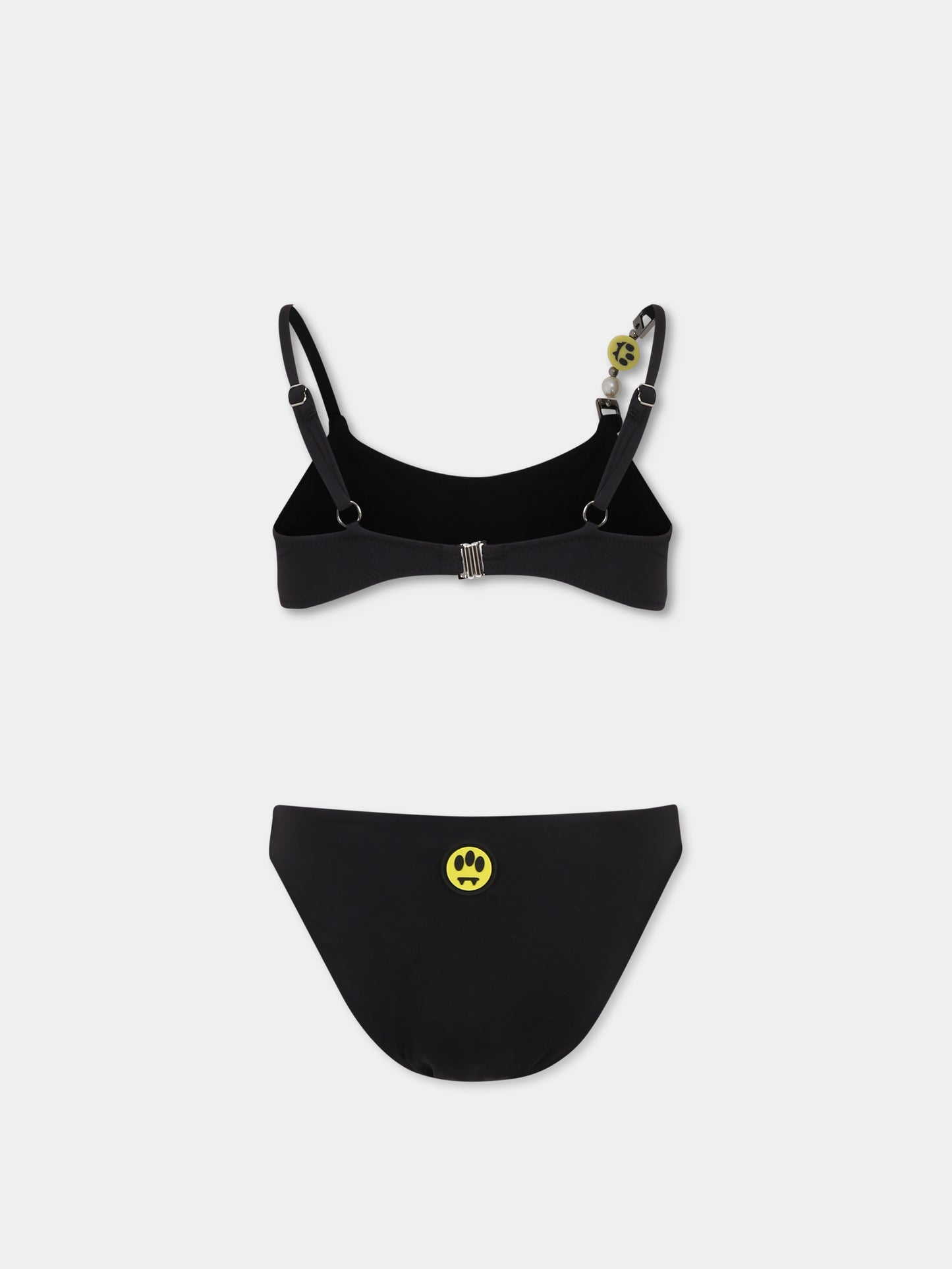 Bikini nero per bambina con logo e smile,Barrow,S5BKJGSB173 110