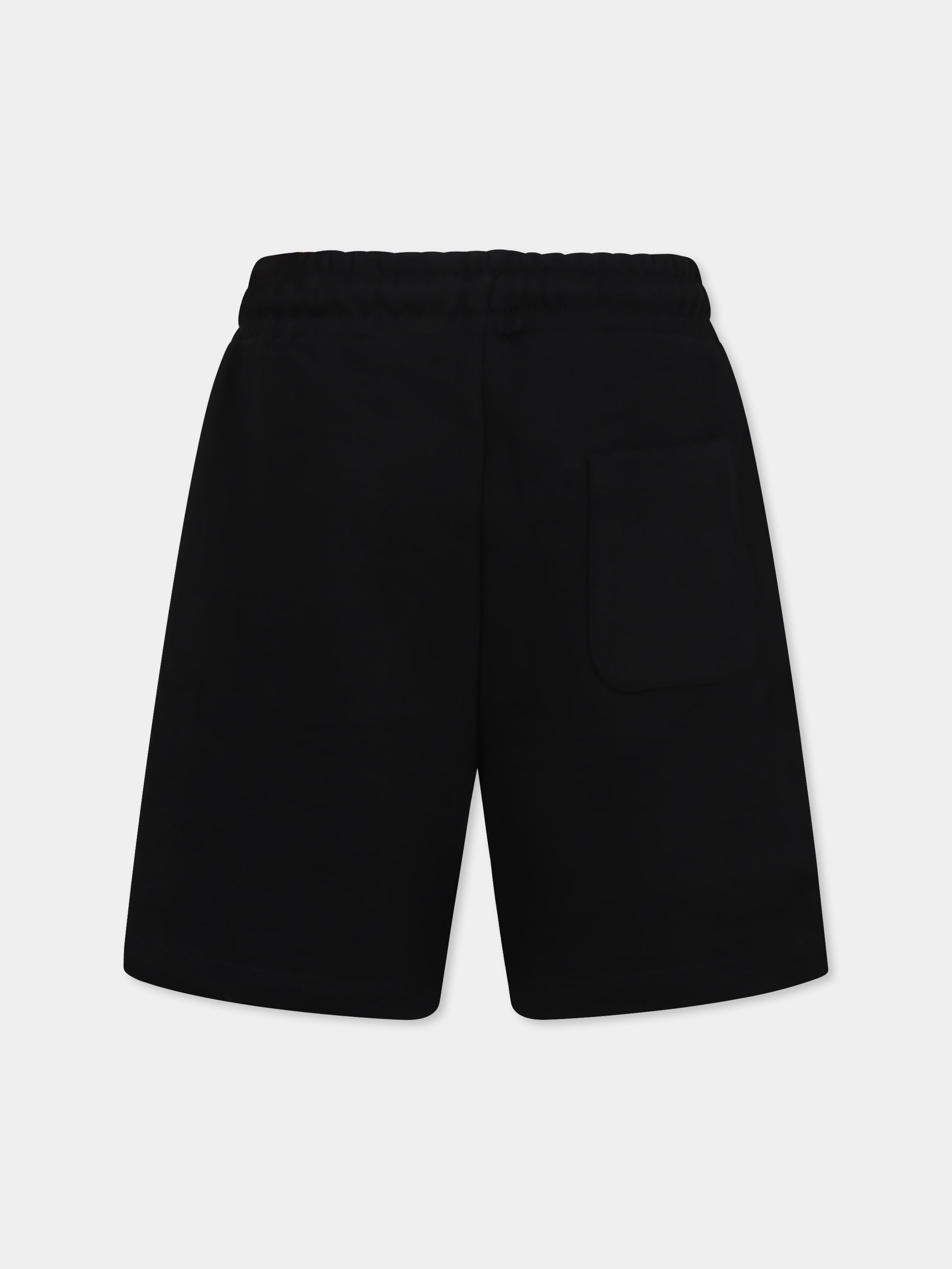 Shorts neri per bambino con logo,Msgm Kids,S5MSJBBE011 110