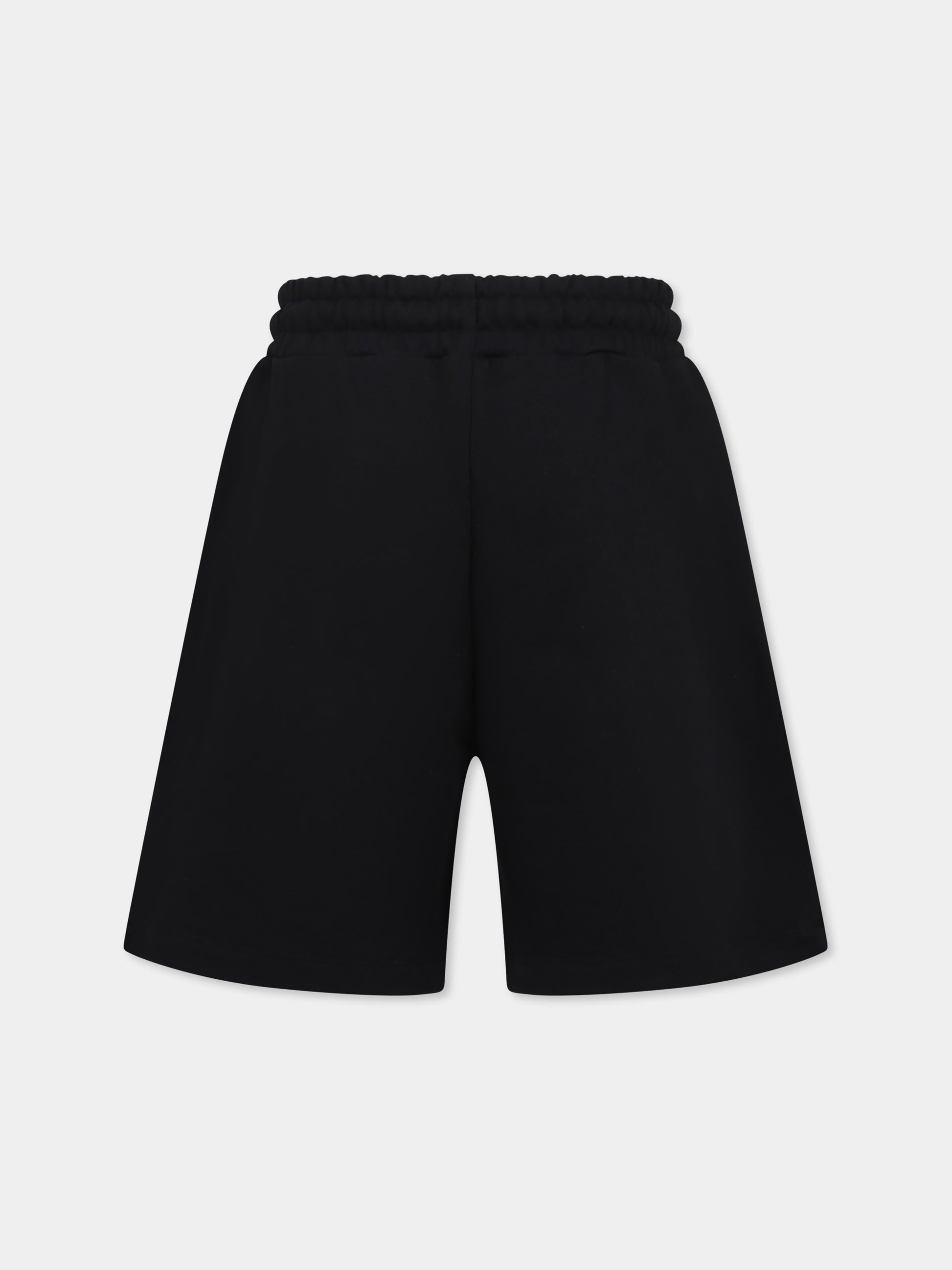 Shorts neri per bambino con logo,Msgm Kids,S5MSJBBE275 110