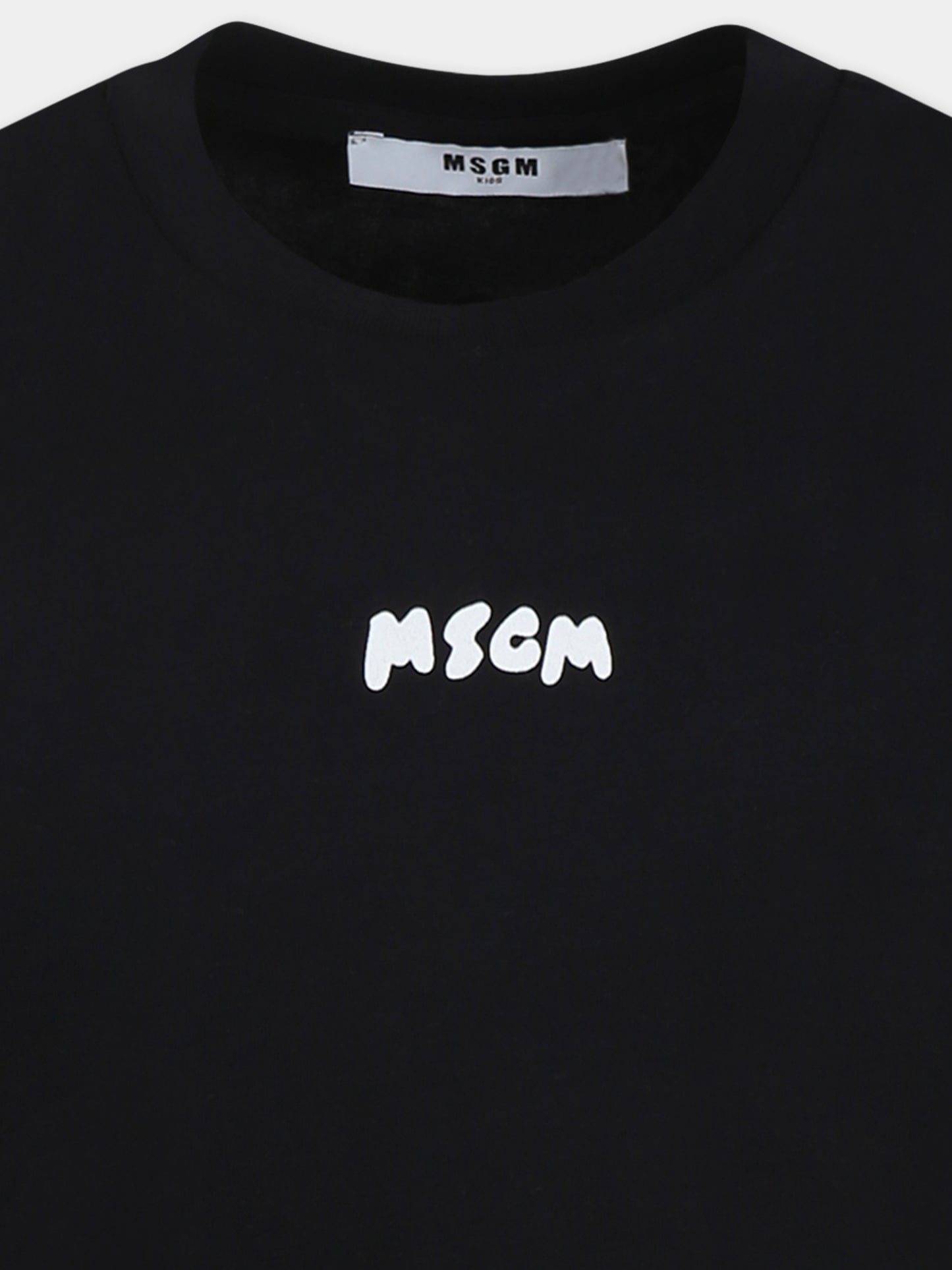 Canotta nera per bambino con logo,Msgm Kids,S5MSJBTH007 110