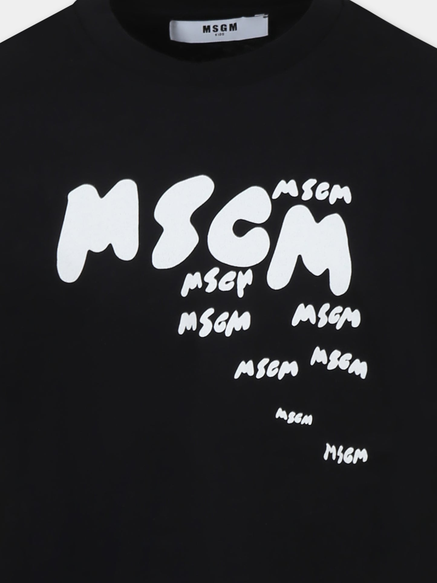 T-shirt nera per bambino con logo,Msgm Kids,S5MSJBTH008 110