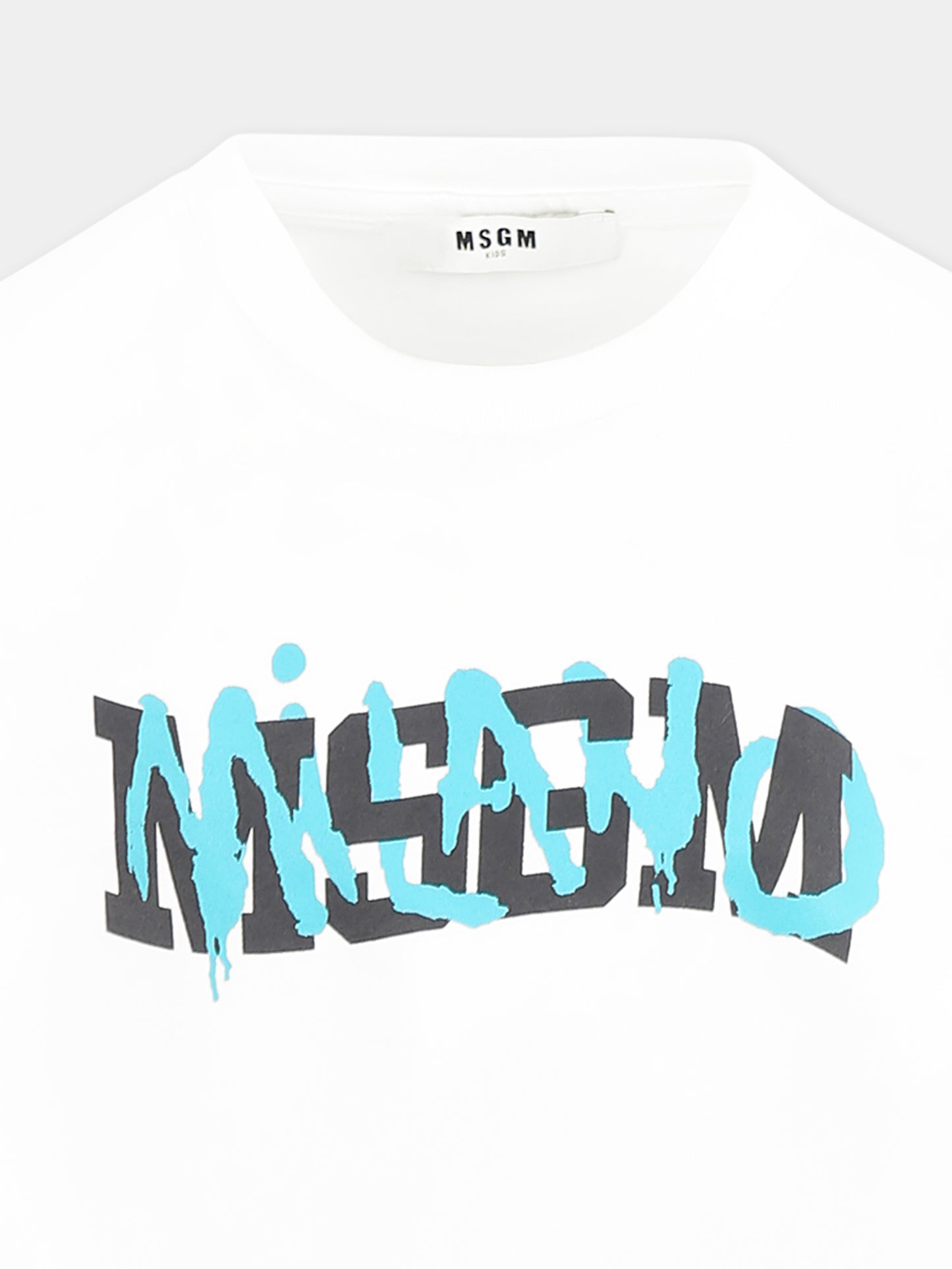 T-shirt bianca per bambino con logo,Msgm Kids,S5MSJBTH309 001