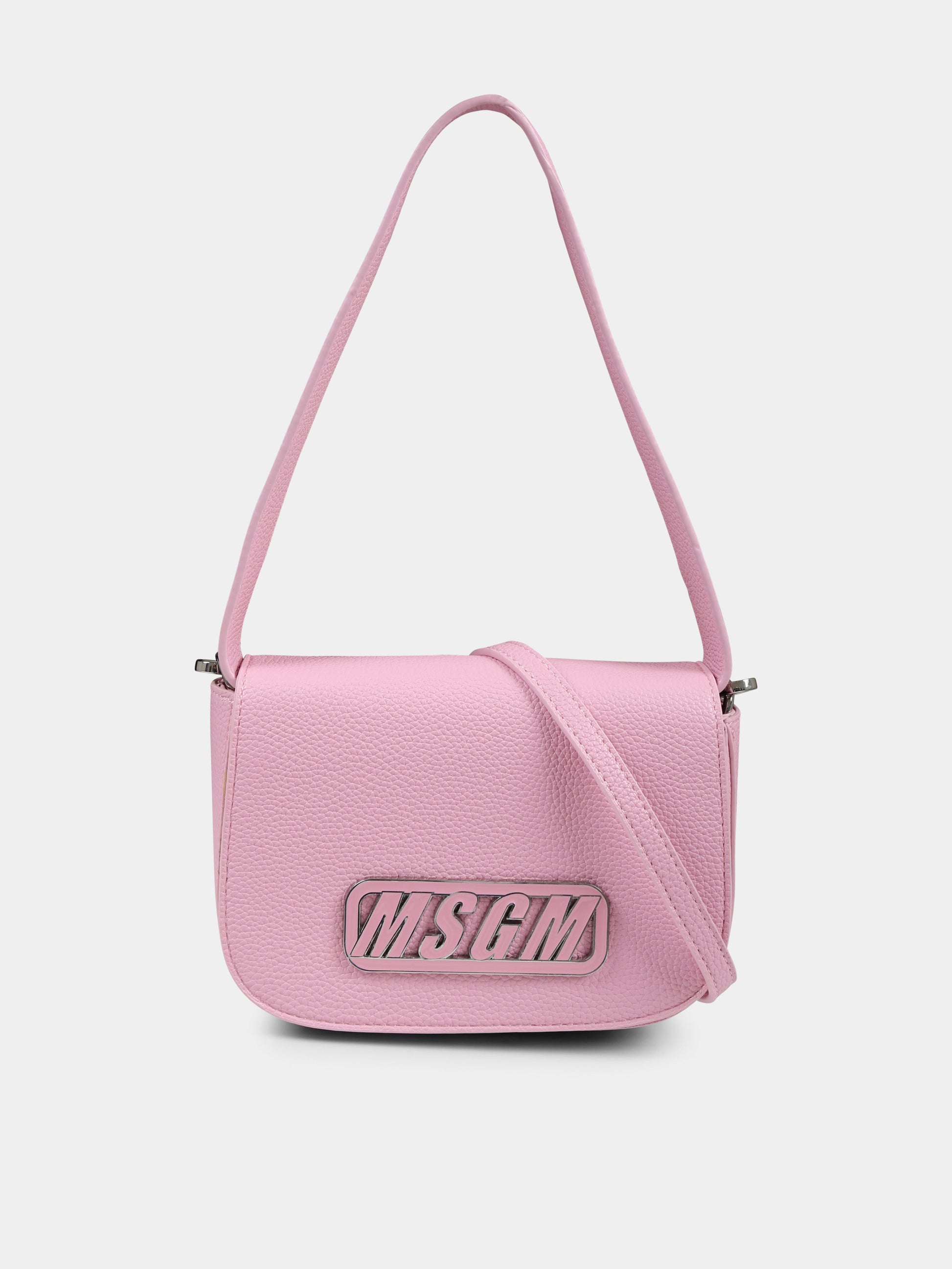 Borsa rosa per bambina con logo,Msgm Kids,S5MSJGBA192 MS003