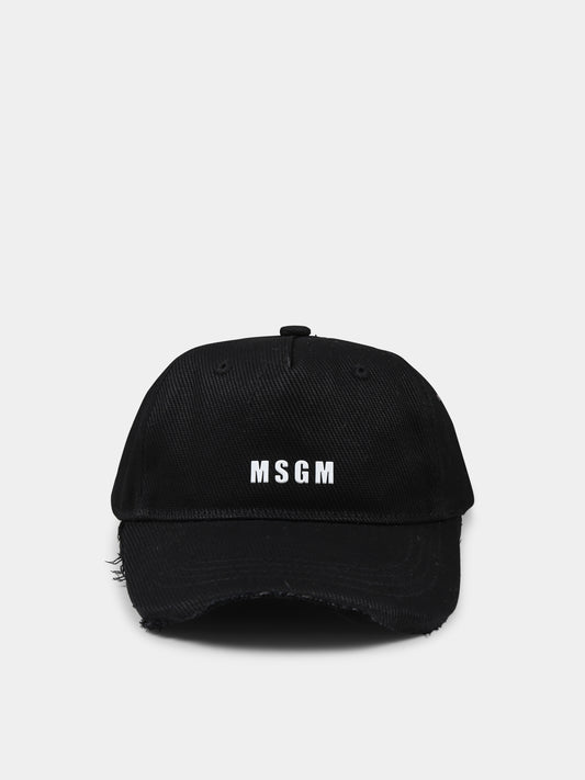 Cappello nero per bambina con logo,Msgm Kids,S5MSJGBC196 110