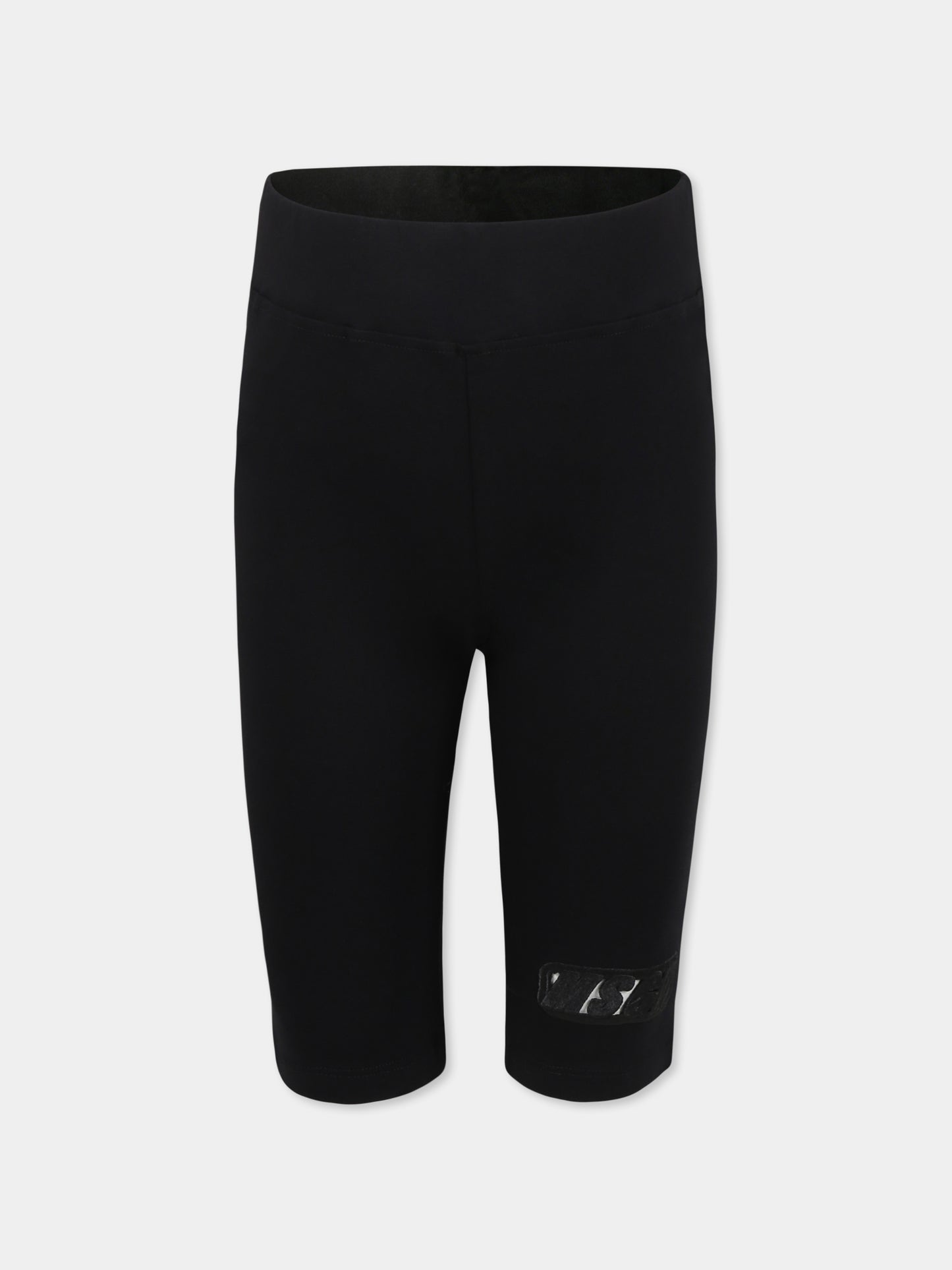 Shorts neri per bambina con logo,Msgm Kids,S5MSJGCL087 110