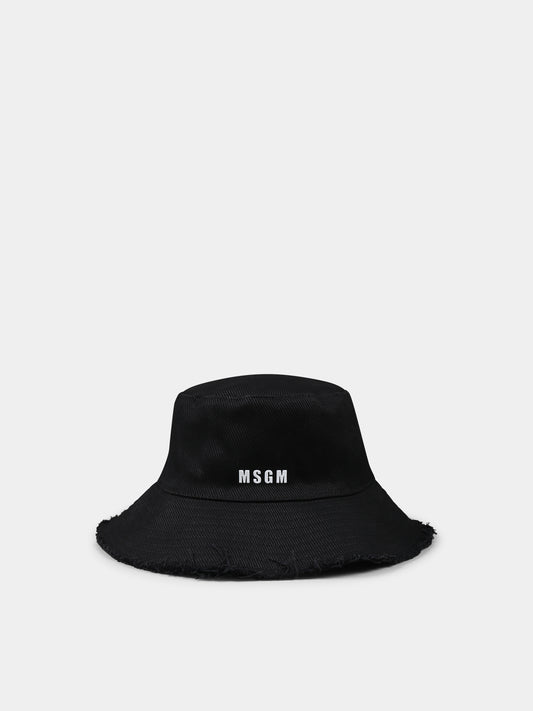 Cloche nera per bambina con logo,Msgm Kids,S5MSJGCT195 110