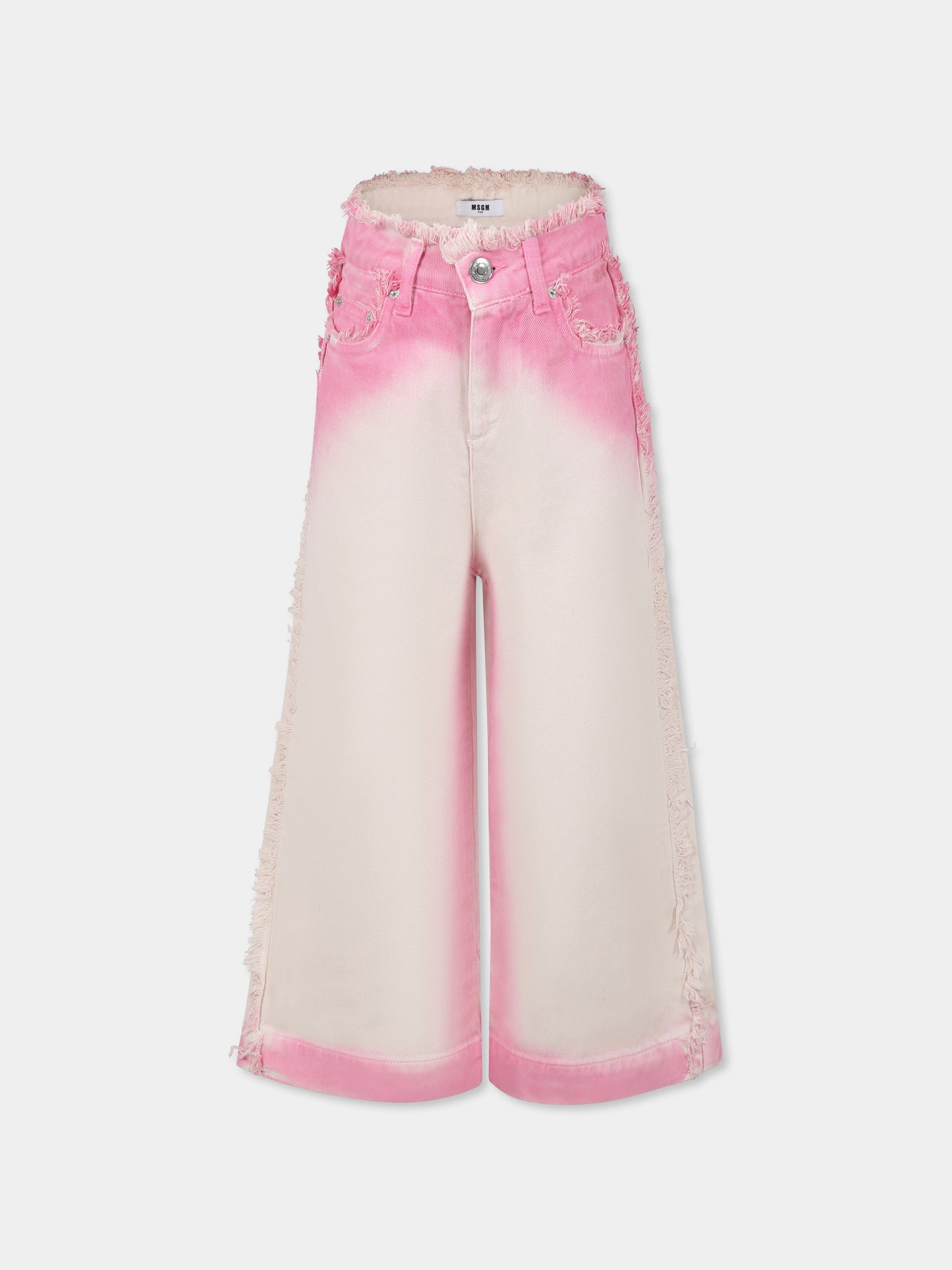 Jeans rosa per bambina con logo,Msgm Kids,S5MSJGDP134 MS003