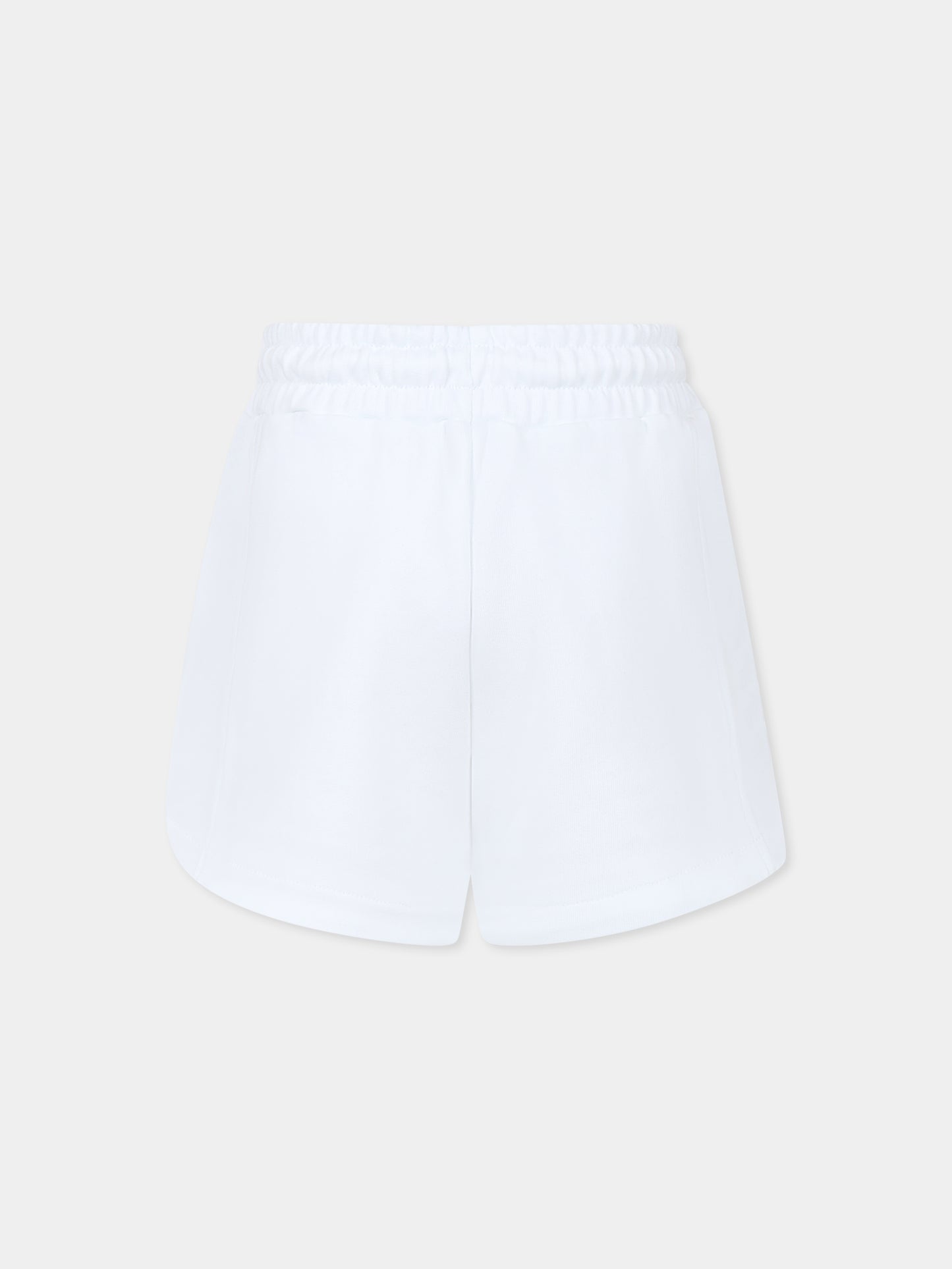 Shorts bianchi per bambina con logo,Msgm Kids,S5MSJGSH095 001