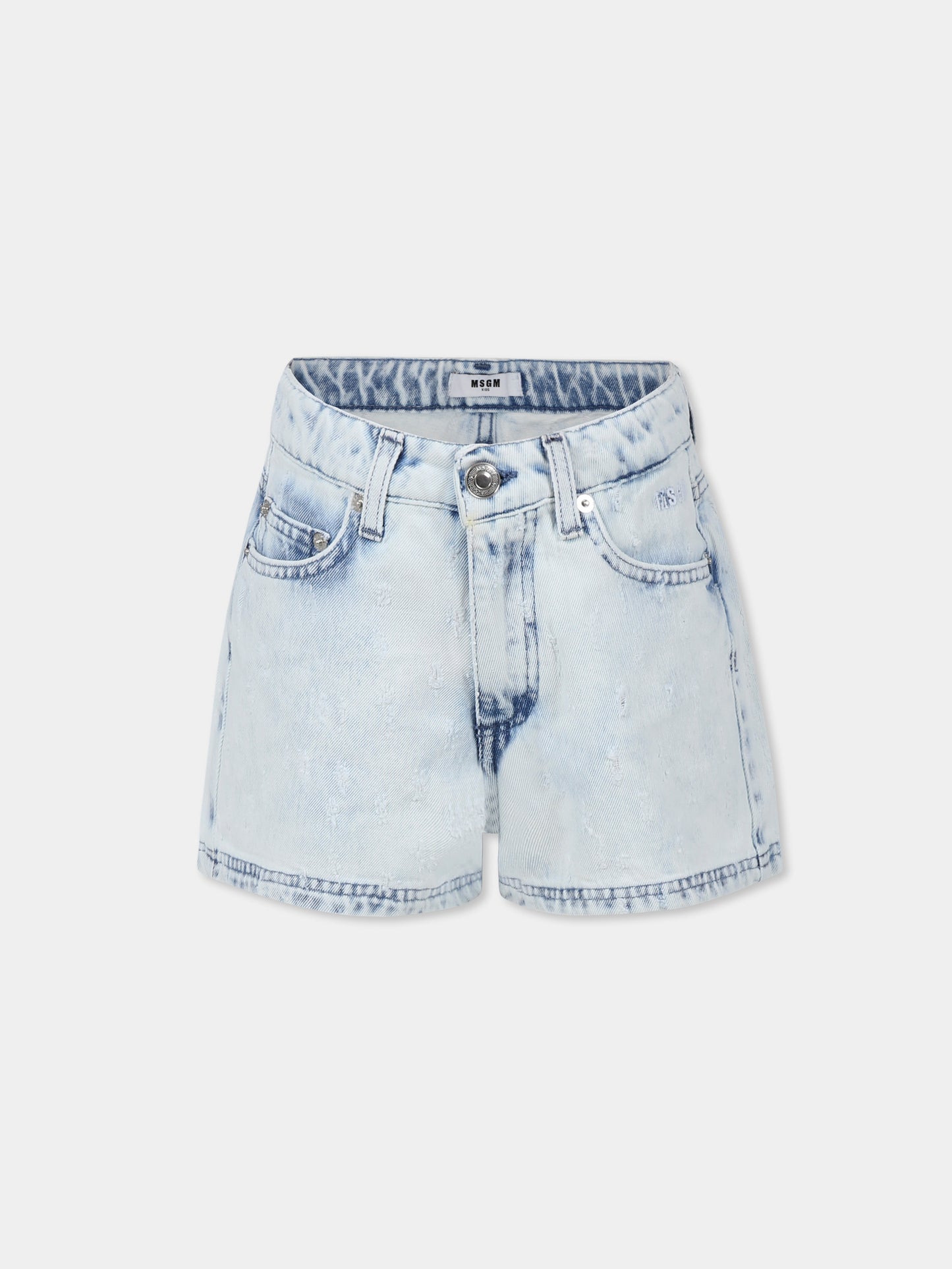 Shorts denim per bambina con logo,Msgm Kids,S5MSJGSH132 126