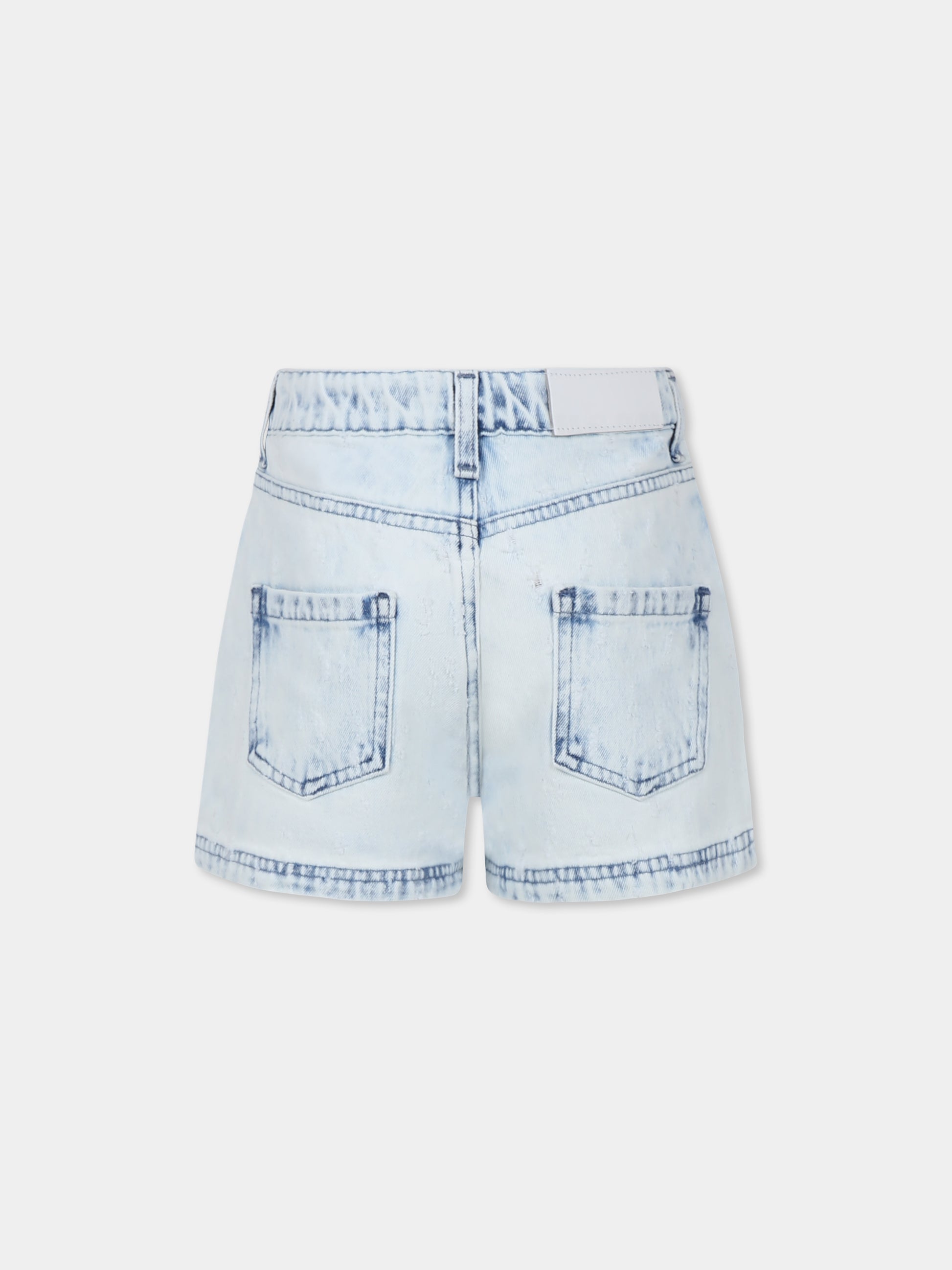 Shorts denim per bambina con logo,Msgm Kids,S5MSJGSH132 126