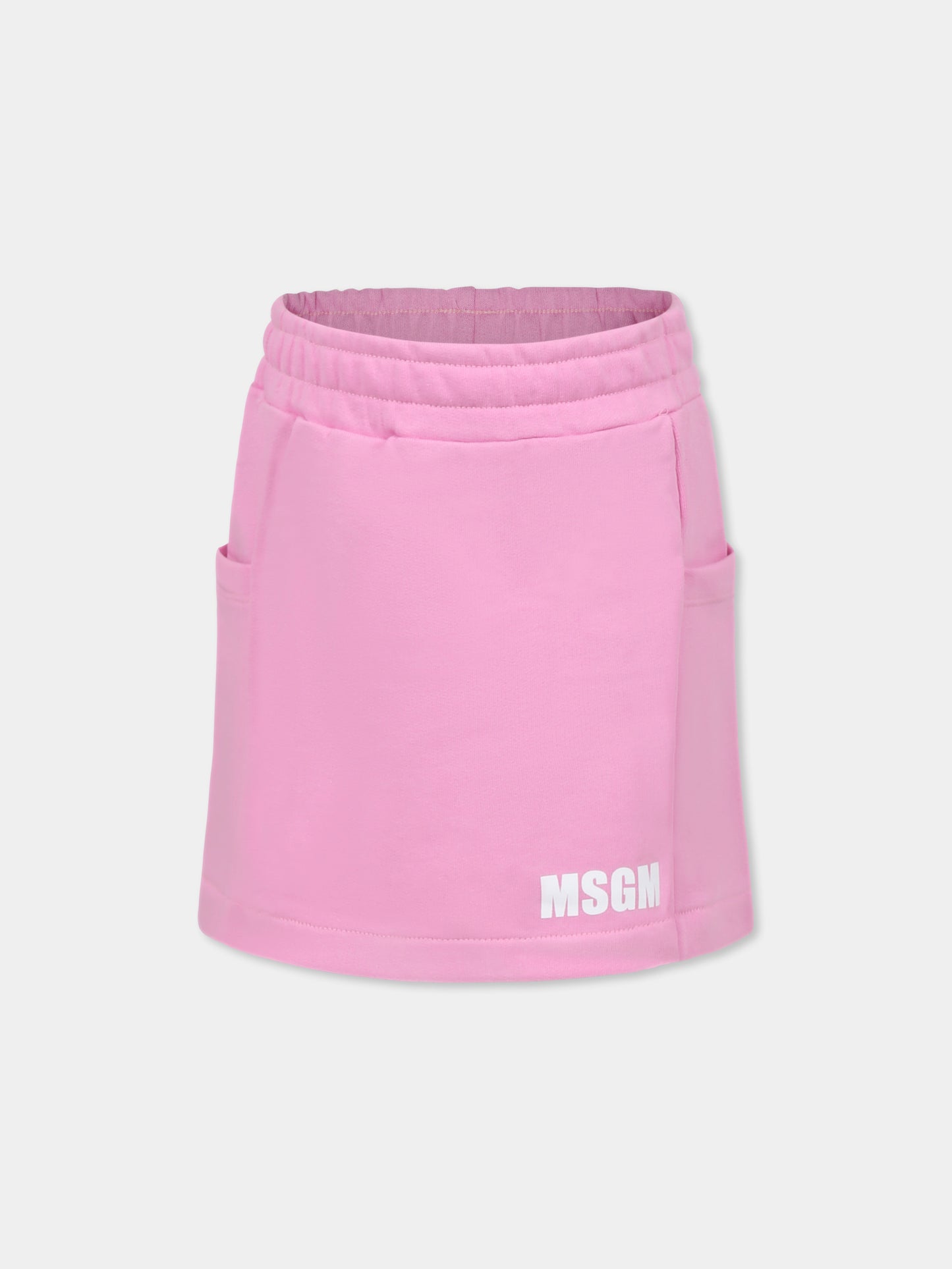 Gonna rosa per bambina con logo,Msgm Kids,S5MSJGSK090 MS003