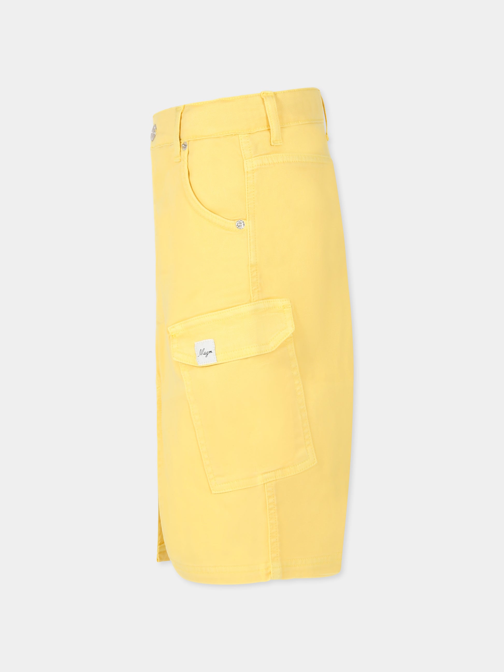 Gonna gialla per bambina con logo,Msgm Kids,S5MSJGSK108 MS009