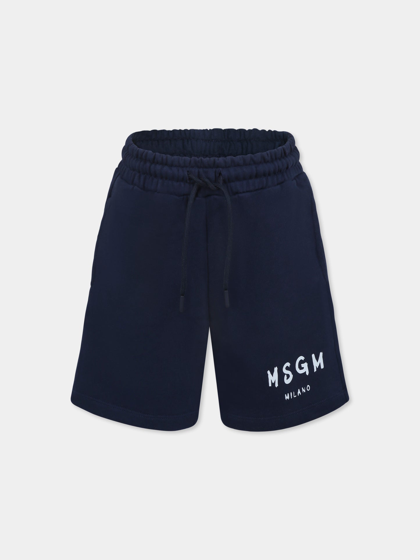 Shorts blu per bambini con logo,Msgm Kids,S5MSJUBE070 060