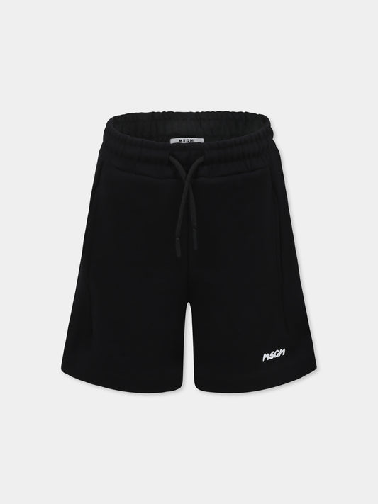 Shorts neri per bambini con logo,Msgm Kids,S5MSJUBE071 110