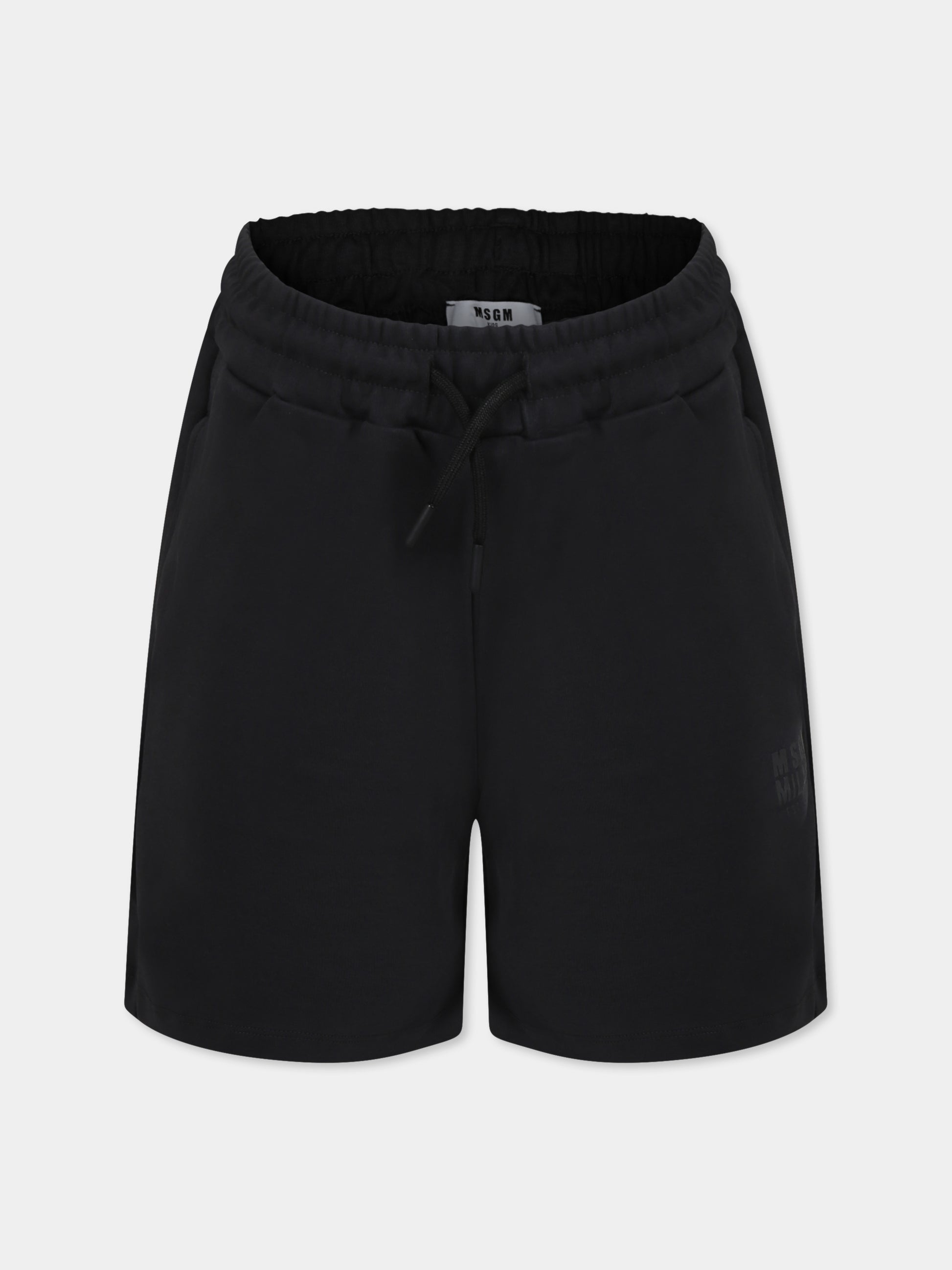 Shorts neri per bambini con logo,Msgm Kids,S5MSJUBE173 110