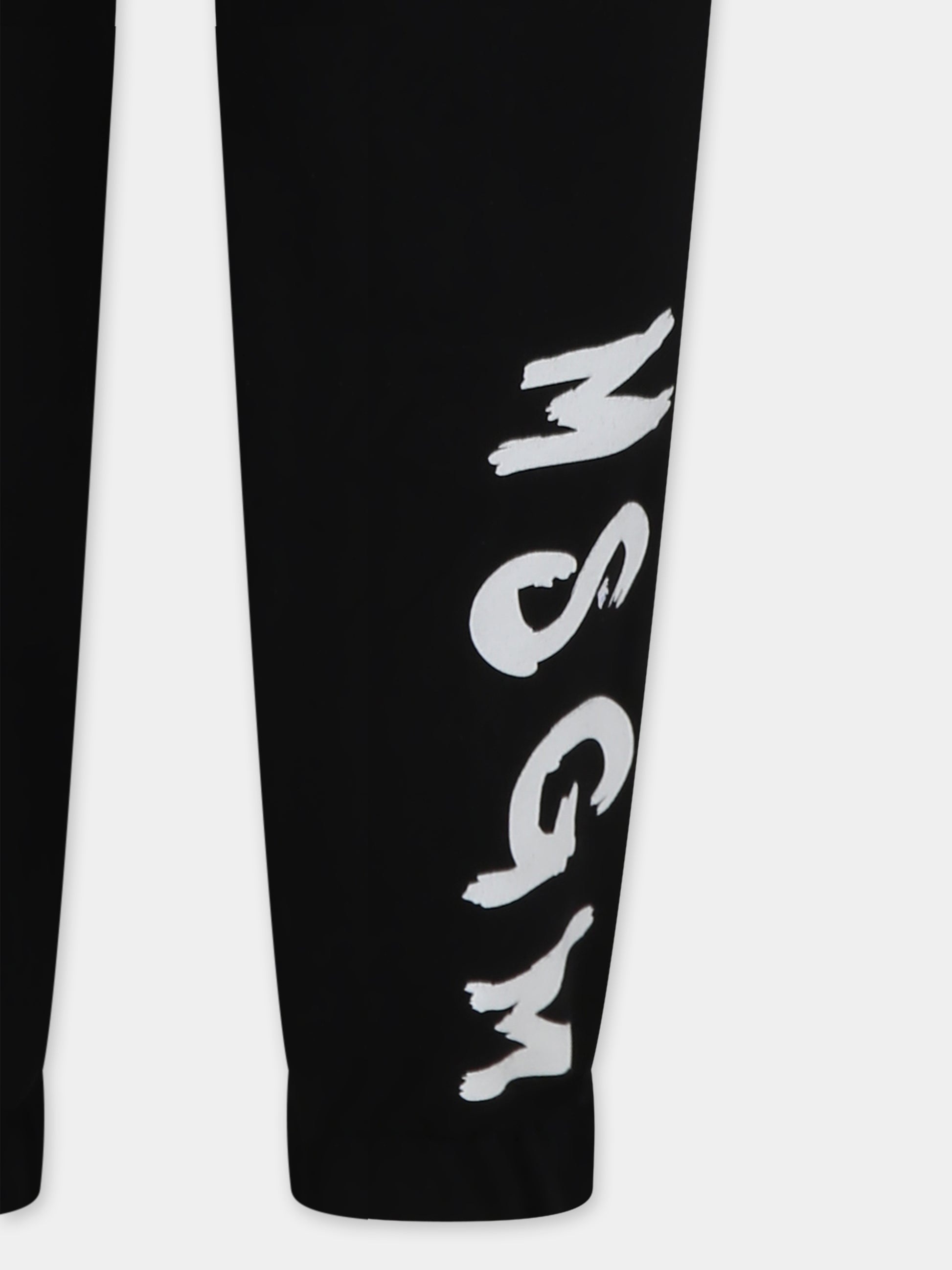 Pantaloni neri per bambini con logo,Msgm Kids,S5MSJUFP059 110