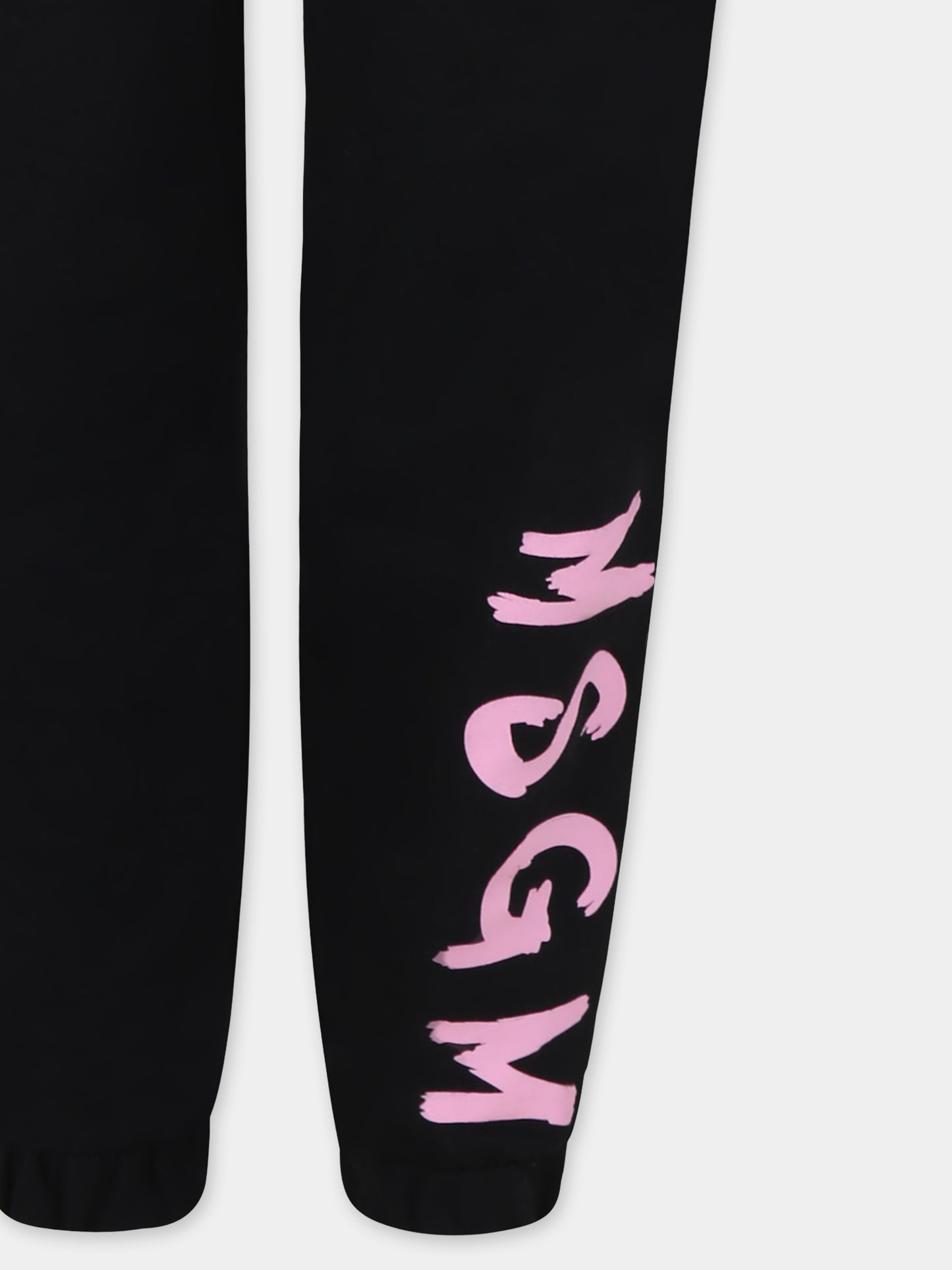 Pantaloni neri per bambina con logo,Msgm Kids,S5MSJUFP059 110/75