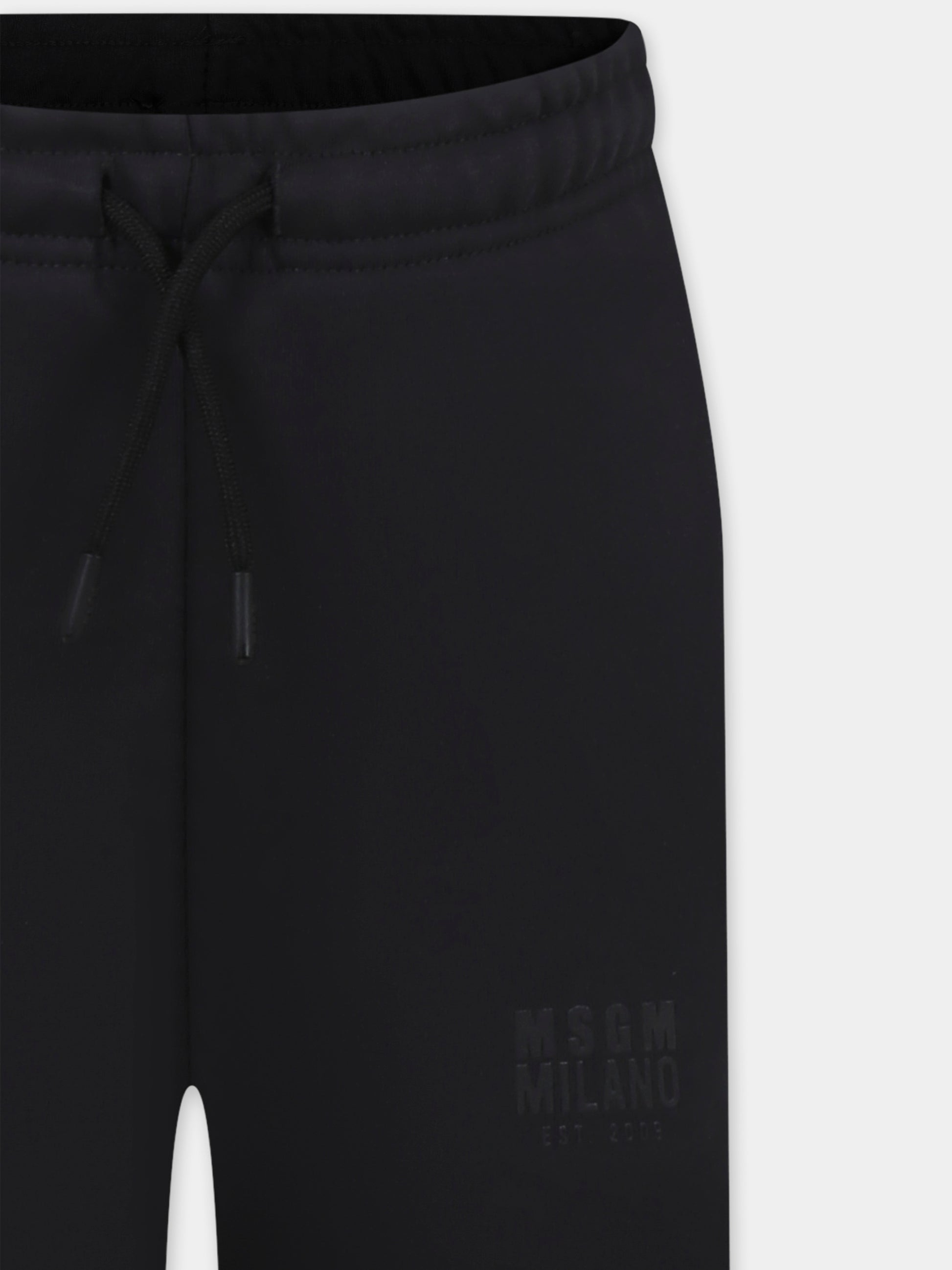 Pantaloni neri per bambini con logo,Msgm Kids,S5MSJUFP172 110