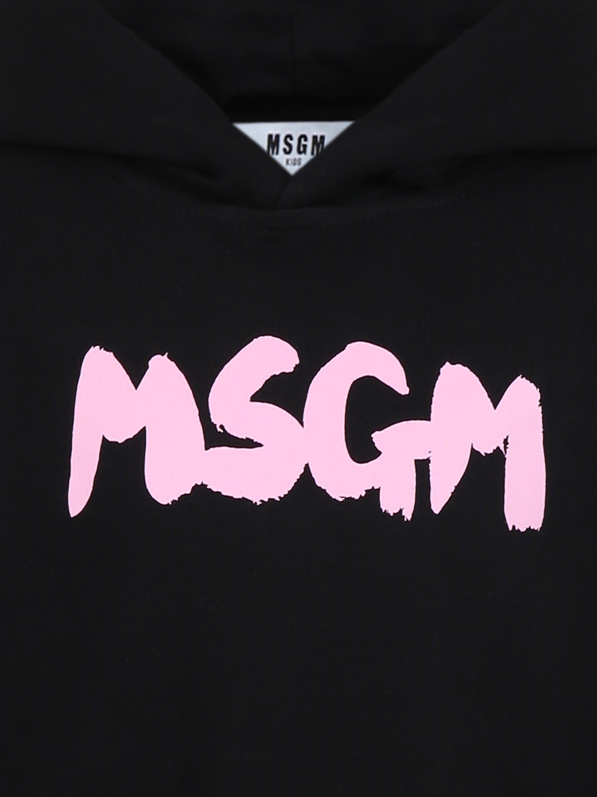 Felpa nera per bambina con logo,Msgm Kids,S5MSJUHS057 110/75