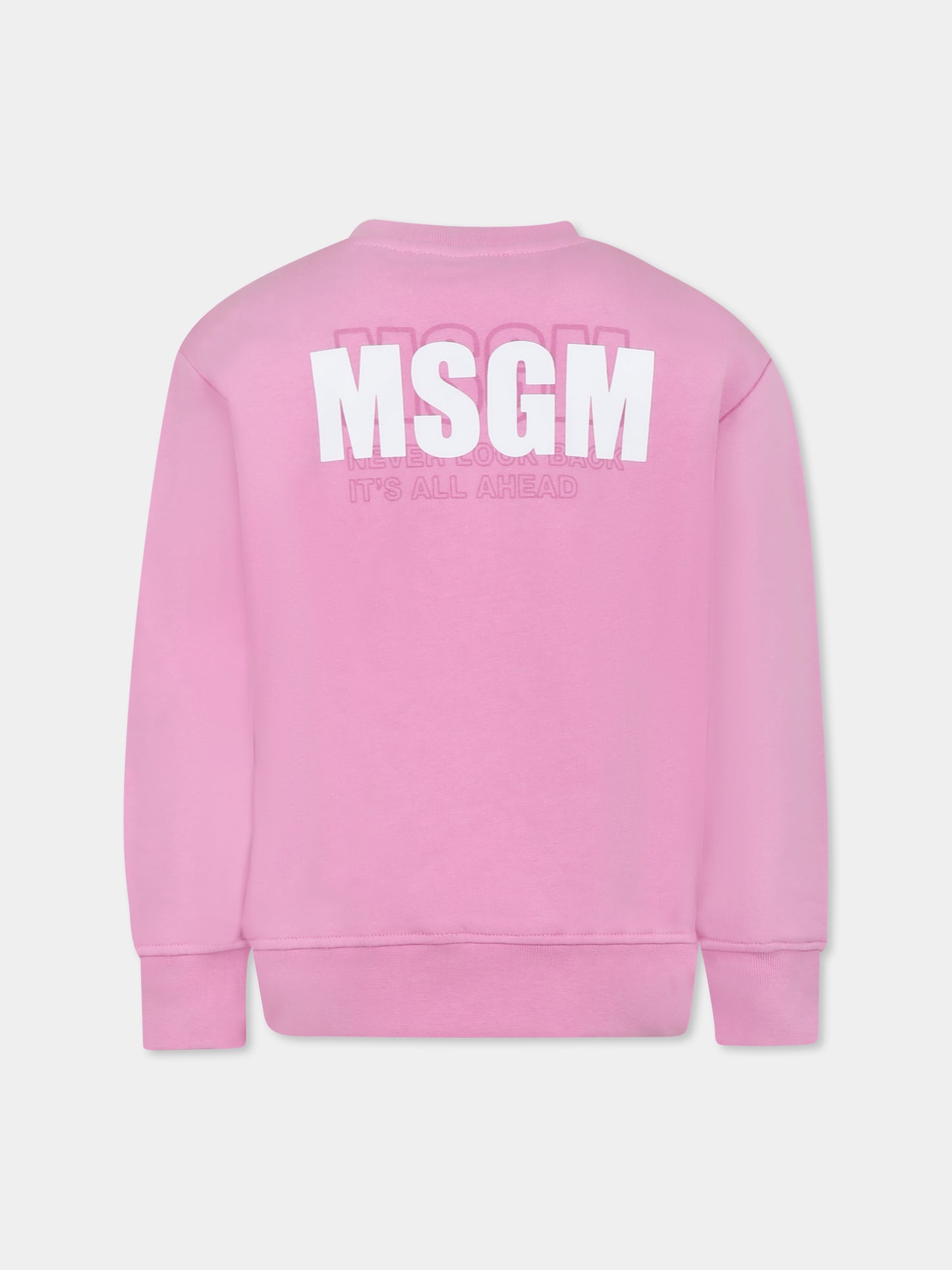 Pink sweatshirt for girl with logo