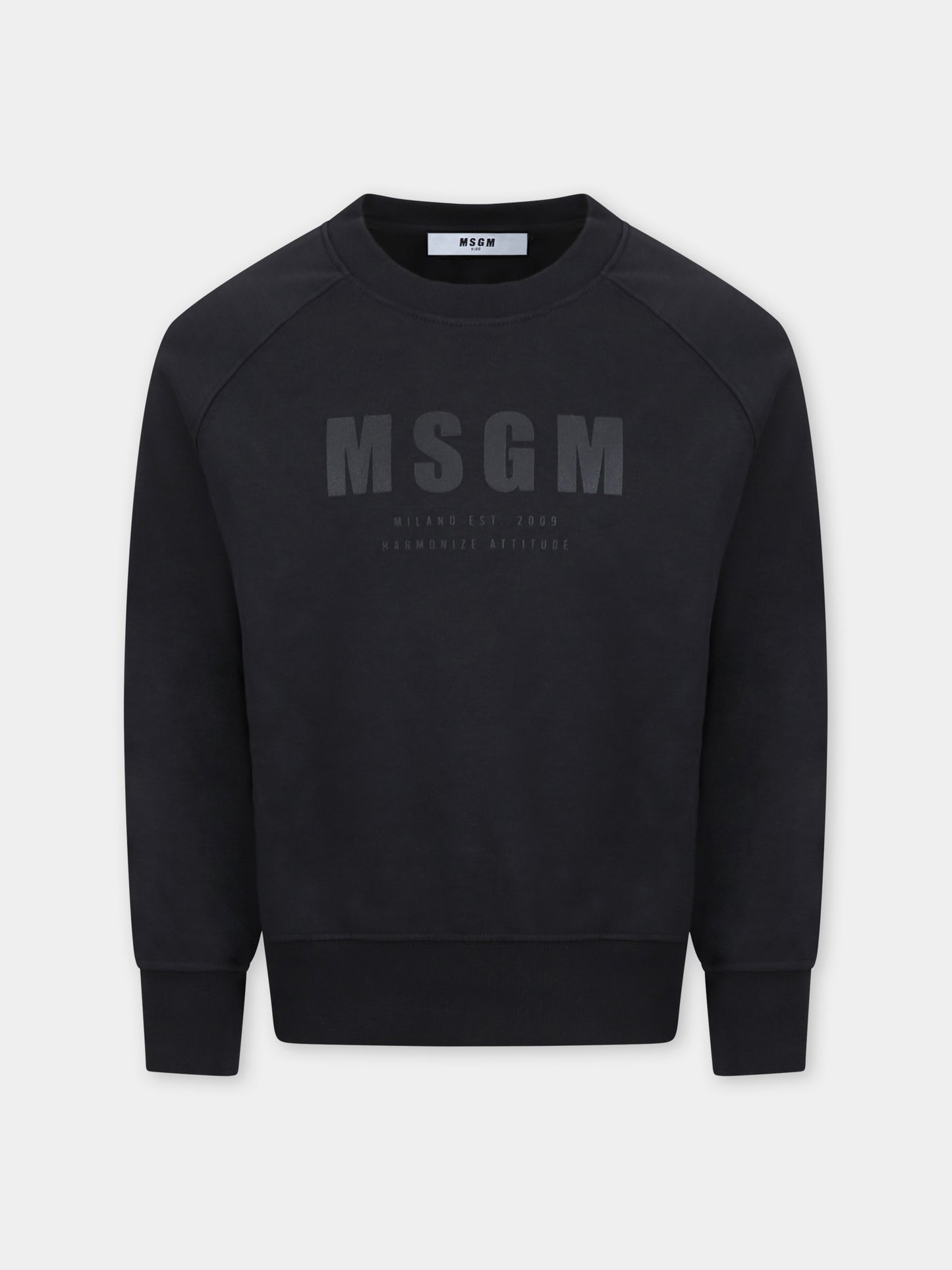 Felpa nera per bambini con logo,Msgm Kids,S5MSJUSW168 110