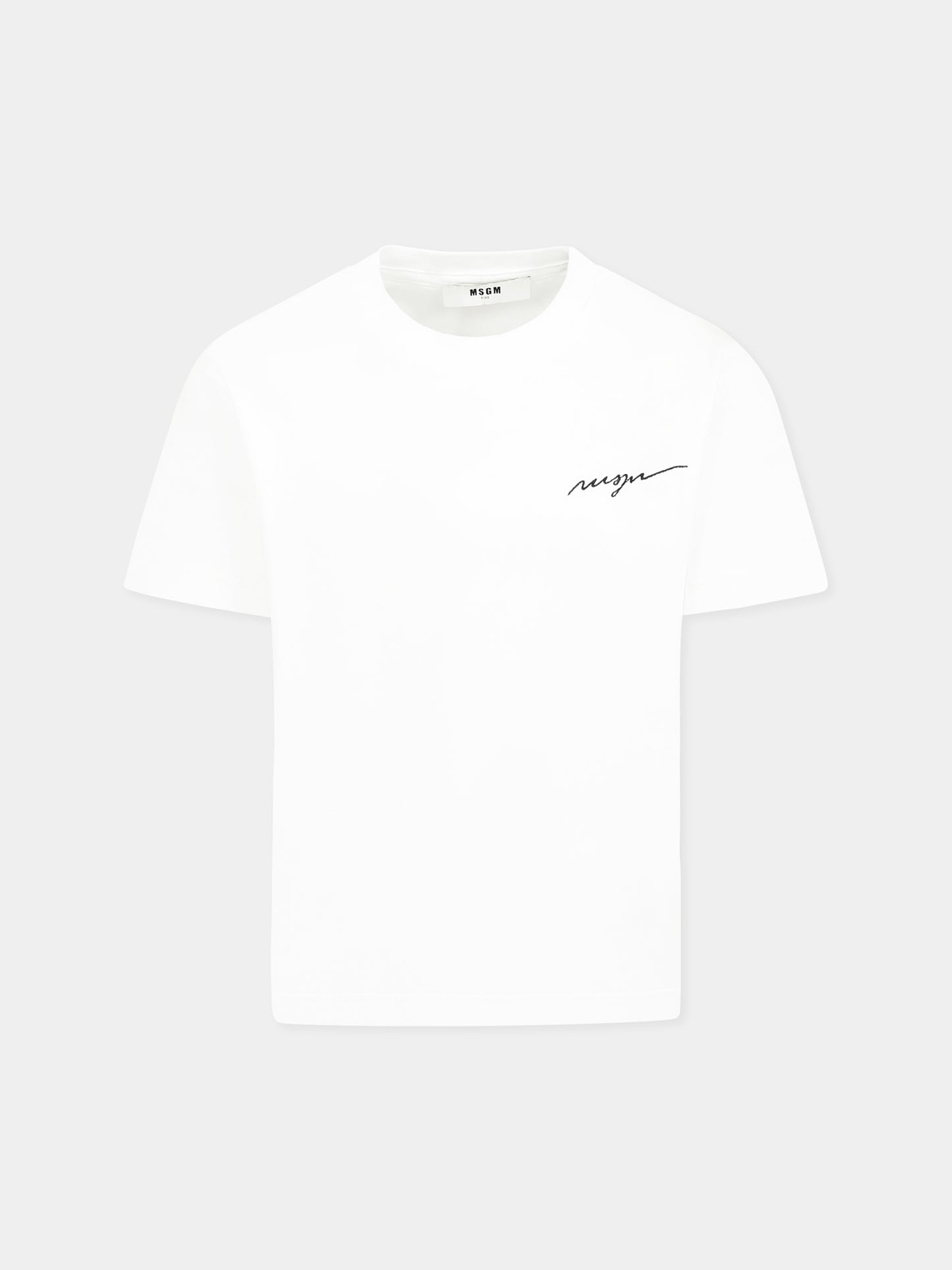 White t-shirt for boy with logo