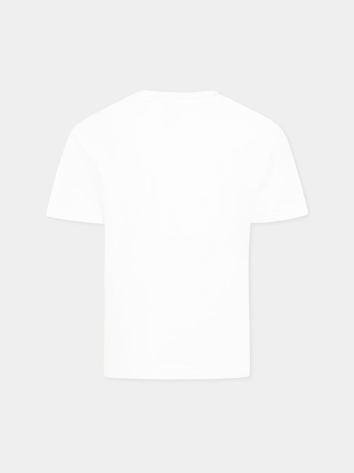 White t-shirt for boy with logo
