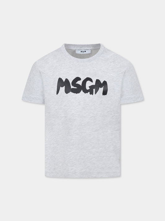 Grey t-shirt for kids with logo