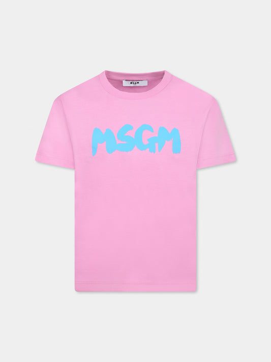 Pink t-shirt for girl with logo