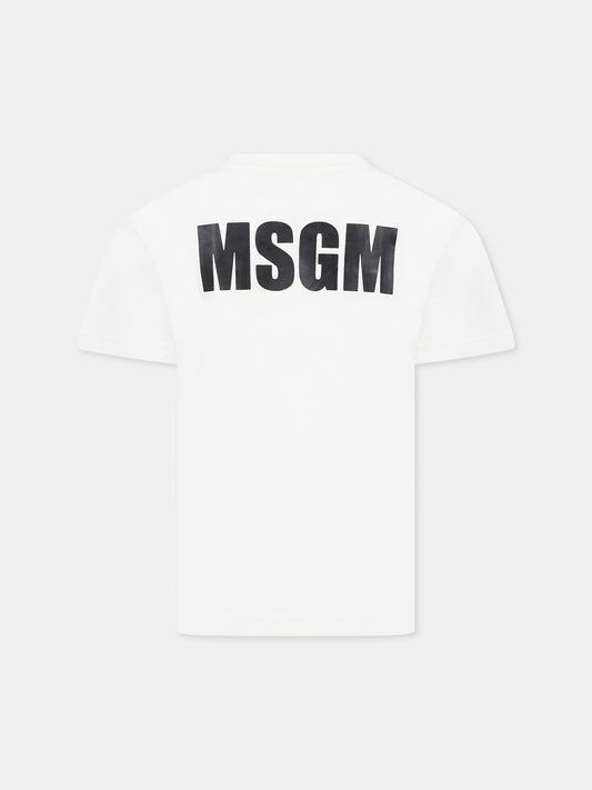 Ivory t-shirt for kids with logo