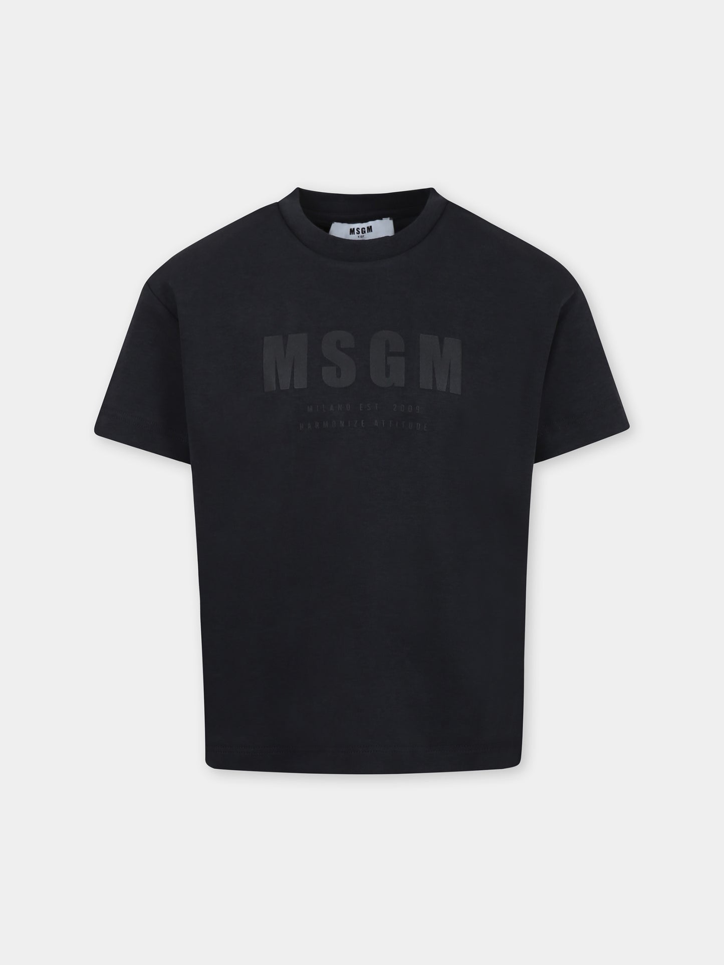 Black t-shirt for kids with logo